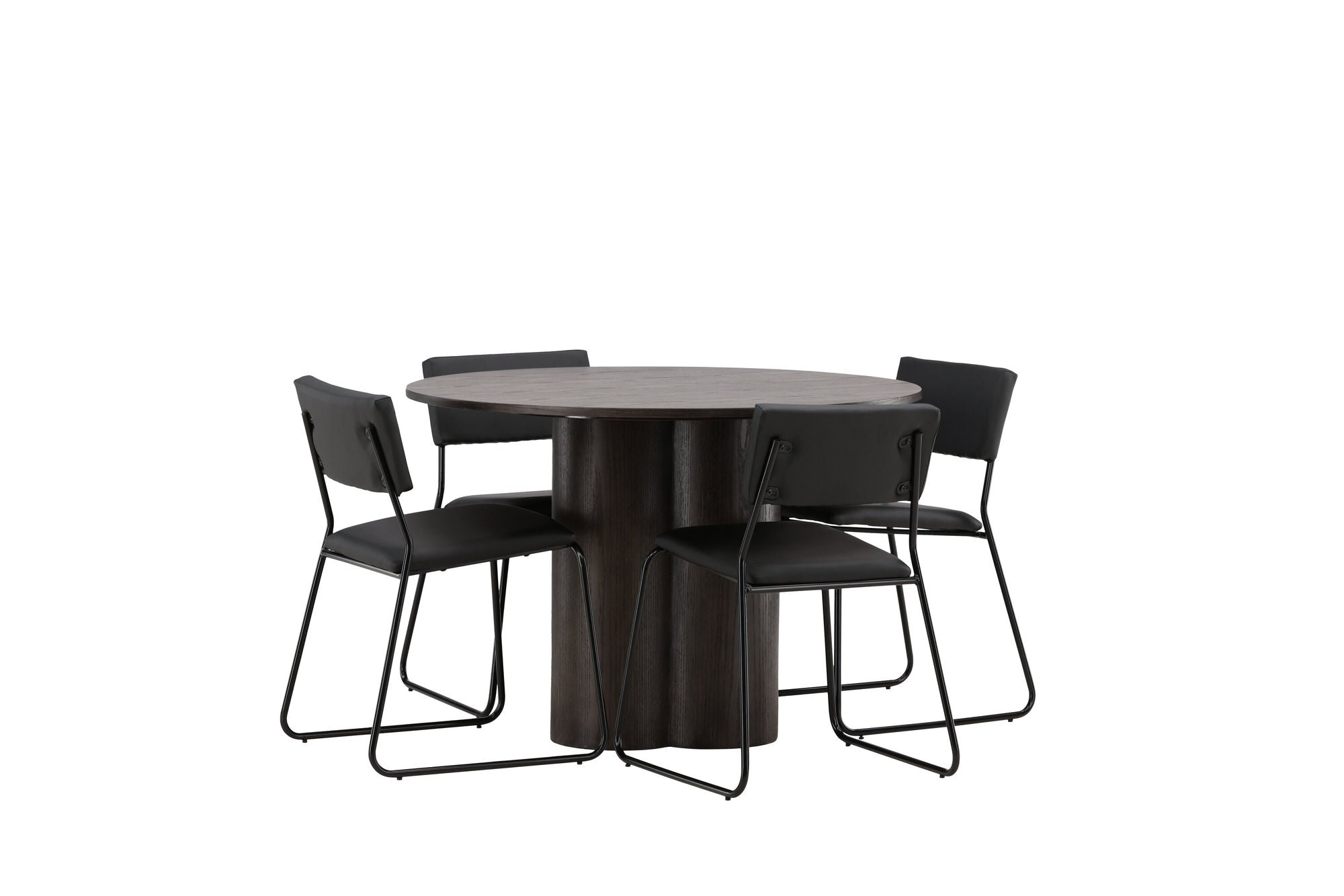 Venture Home OliviaDiningbord-Mocca/MoccaVeneer+Kenthstol-Black/BlackPU_4