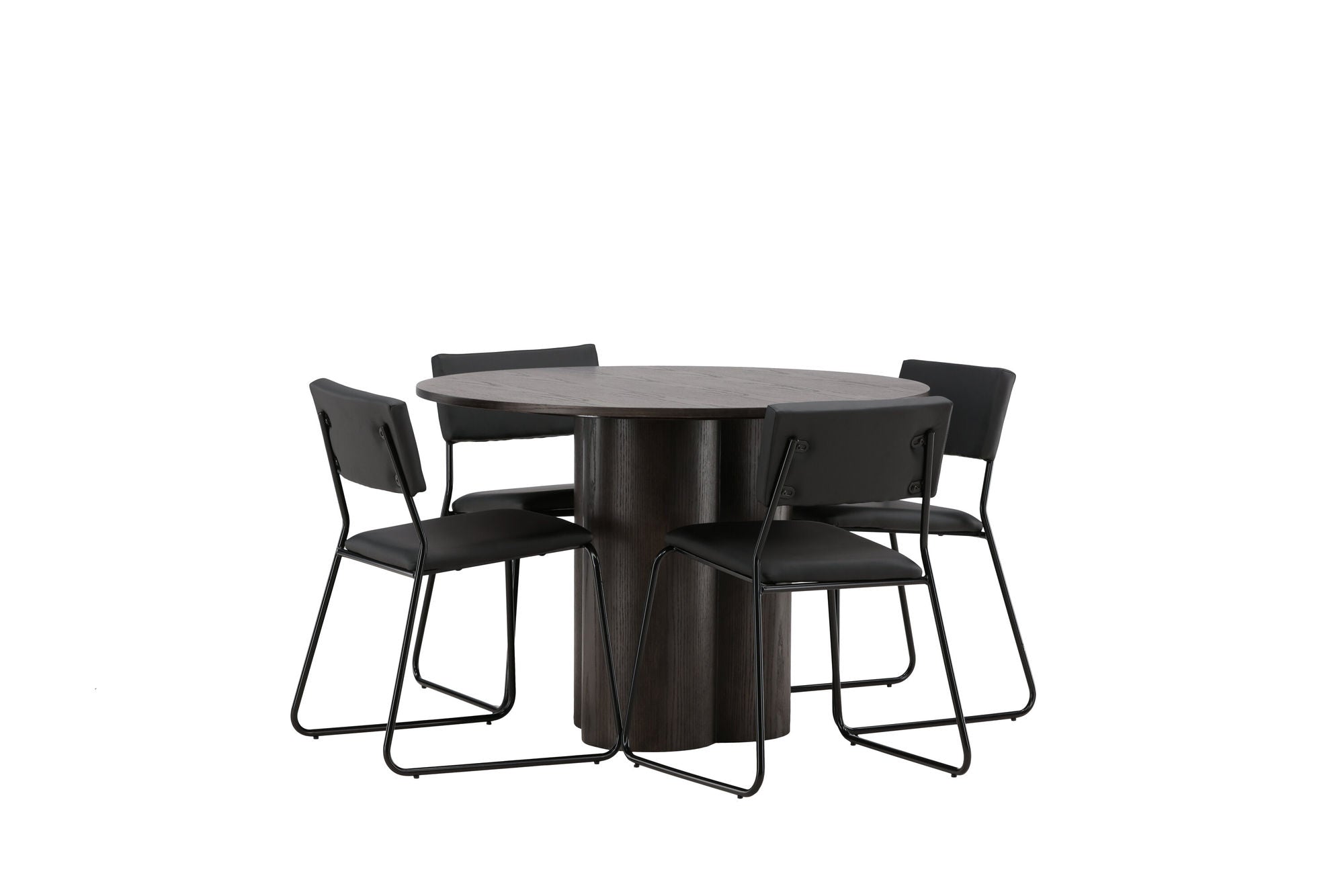 Venture Home OliviaDiningbord-Mocca/MoccaVeneer+Kenthstol-Black/BlackPU_4