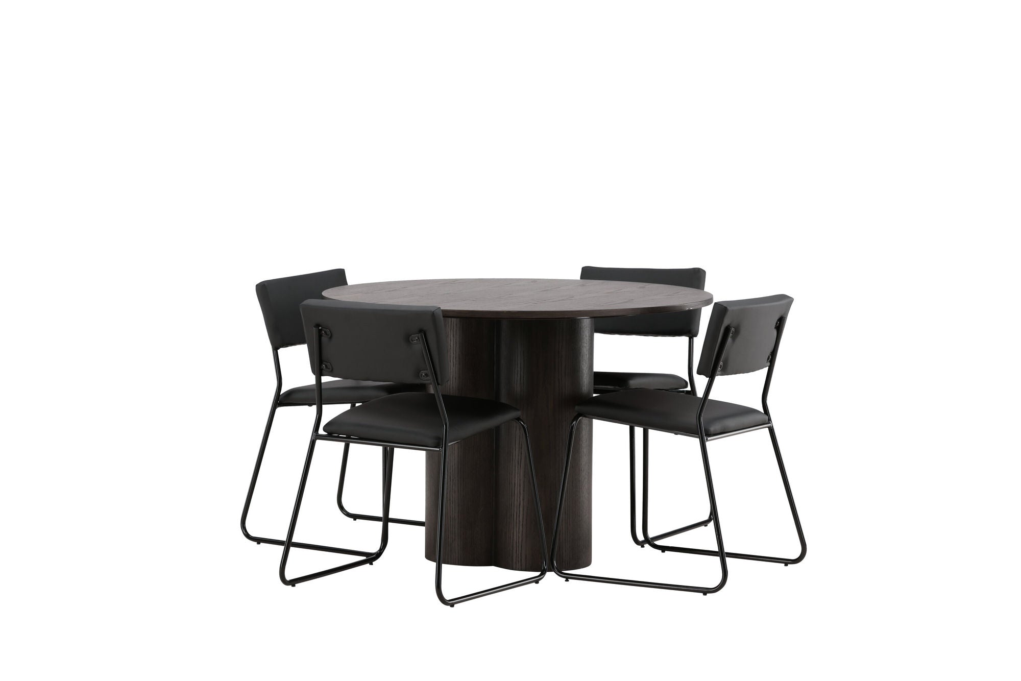 Venture Home OliviaDiningbord-Mocca/MoccaVeneer+Kenthstol-Black/BlackPU_4