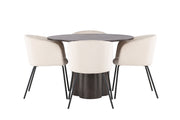 Venture Home OliviaDiningbord-Mocca/MoccaVeneer+Beritstol-Black/BeigeVelvet_4