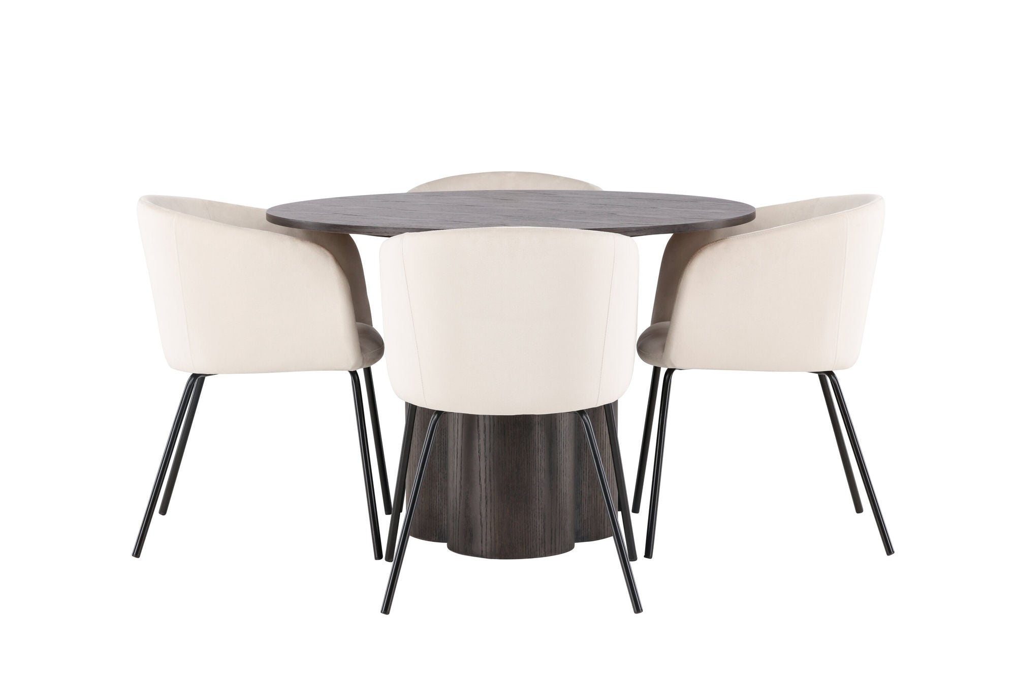 Venture Home OliviaDiningbord-Mocca/MoccaVeneer+Beritstol-Black/BeigeVelvet_4