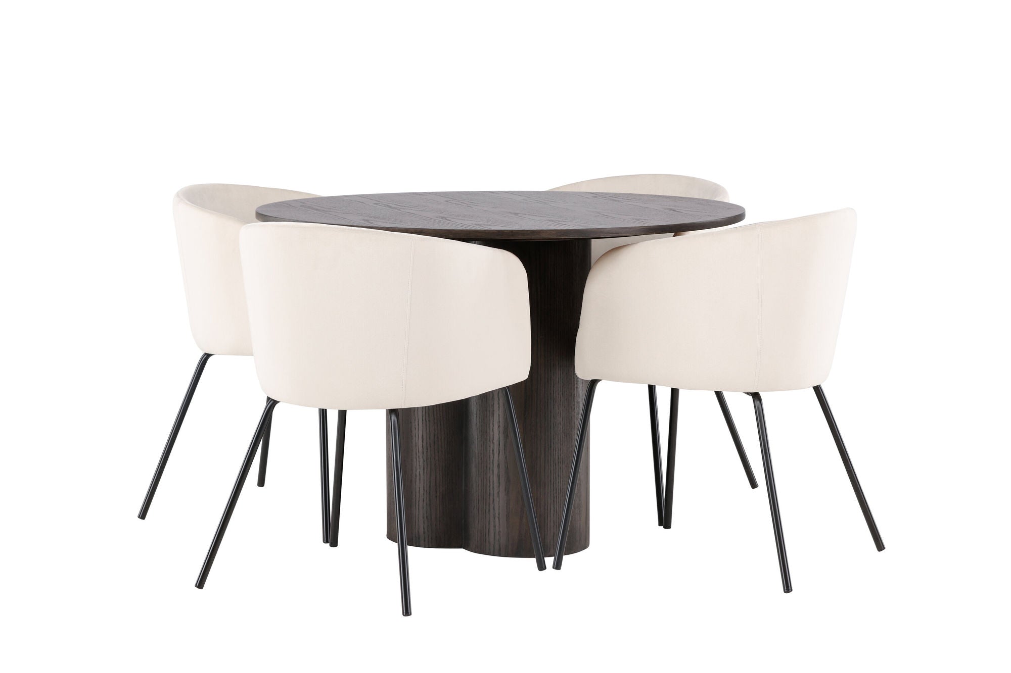 Venture Home OliviaDiningbord-Mocca/MoccaVeneer+Beritstol-Black/BeigeVelvet_4