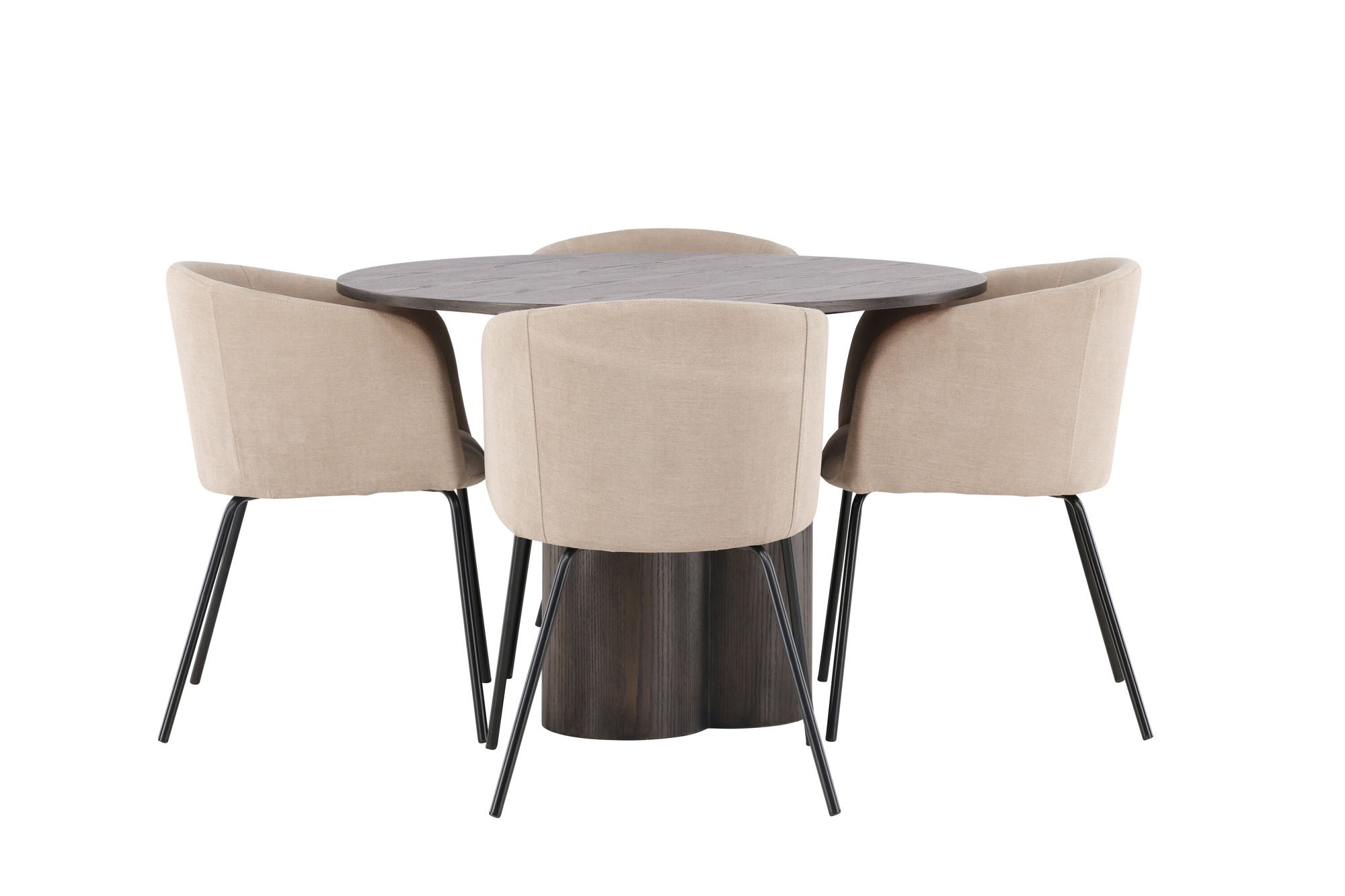 Venture Home OliviaDiningbord-Mocca/MoccaVeneer+Beritstol-Black/BeigeFabric(Polyesterlinen)_4