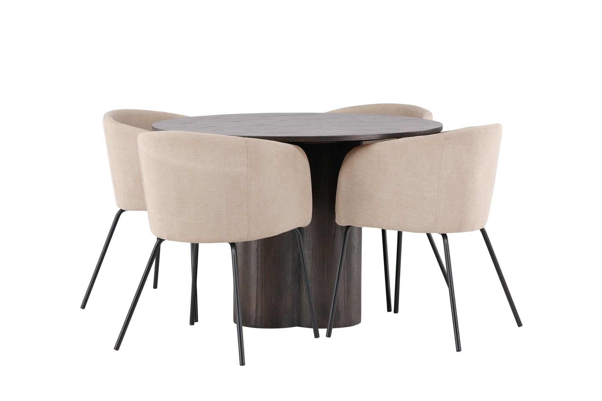 Venture Home OliviaDiningbord-Mocca/MoccaVeneer+Beritstol-Black/BeigeFabric(Polyesterlinen)_4