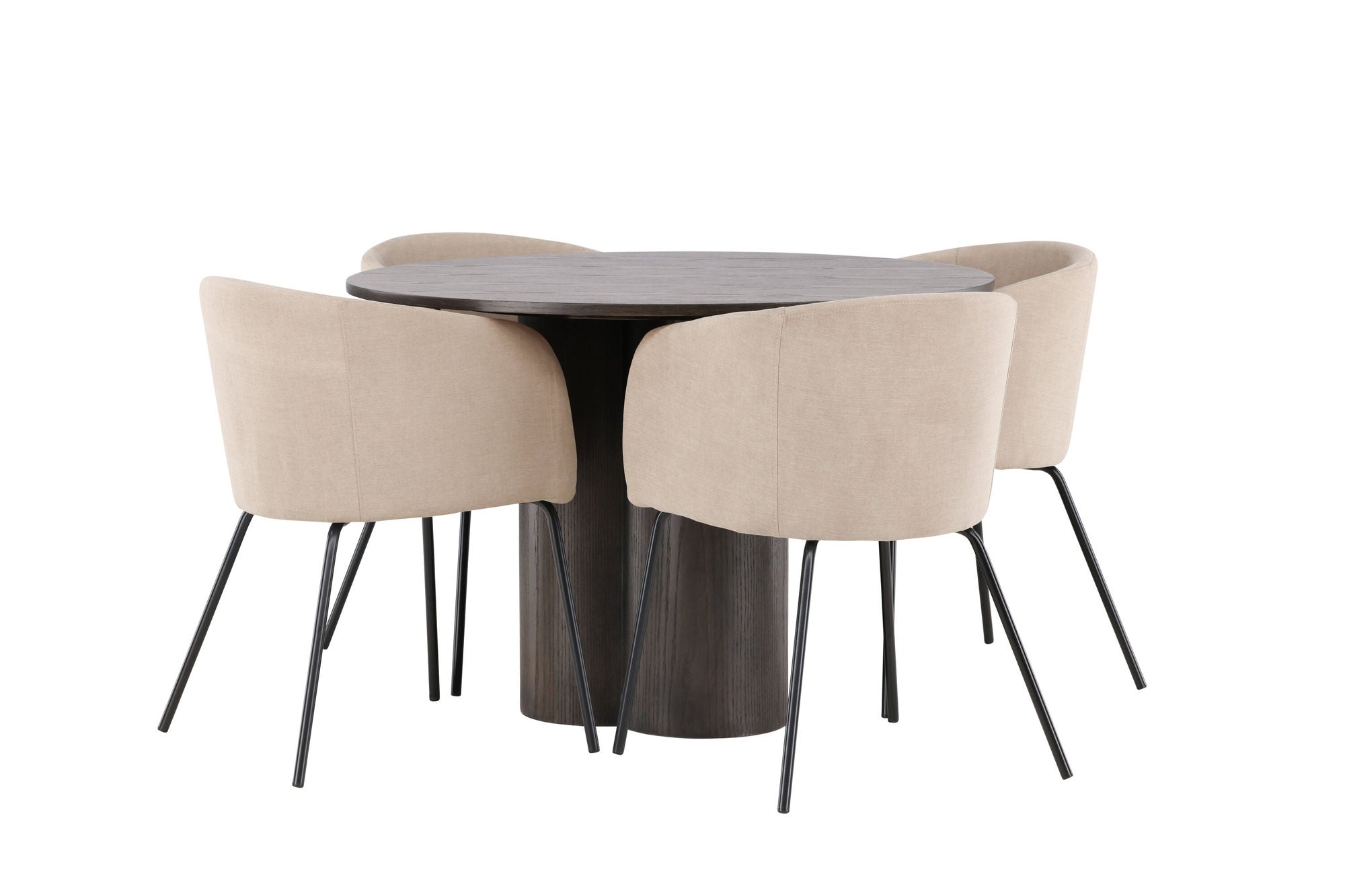 Venture Home OliviaDiningbord-Mocca/MoccaVeneer+Beritstol-Black/BeigeFabric(Polyesterlinen)_4