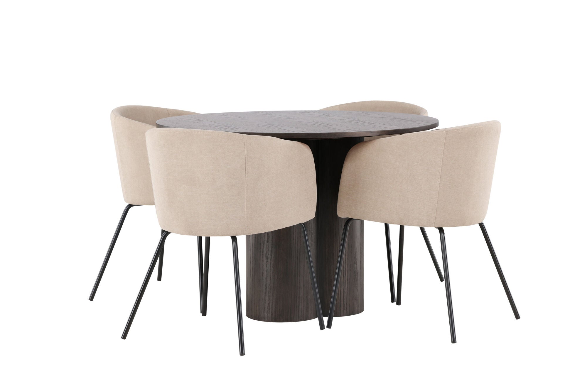 Venture Home OliviaDiningbord-Mocca/MoccaVeneer+Beritstol-Black/BeigeFabric(Polyesterlinen)_4