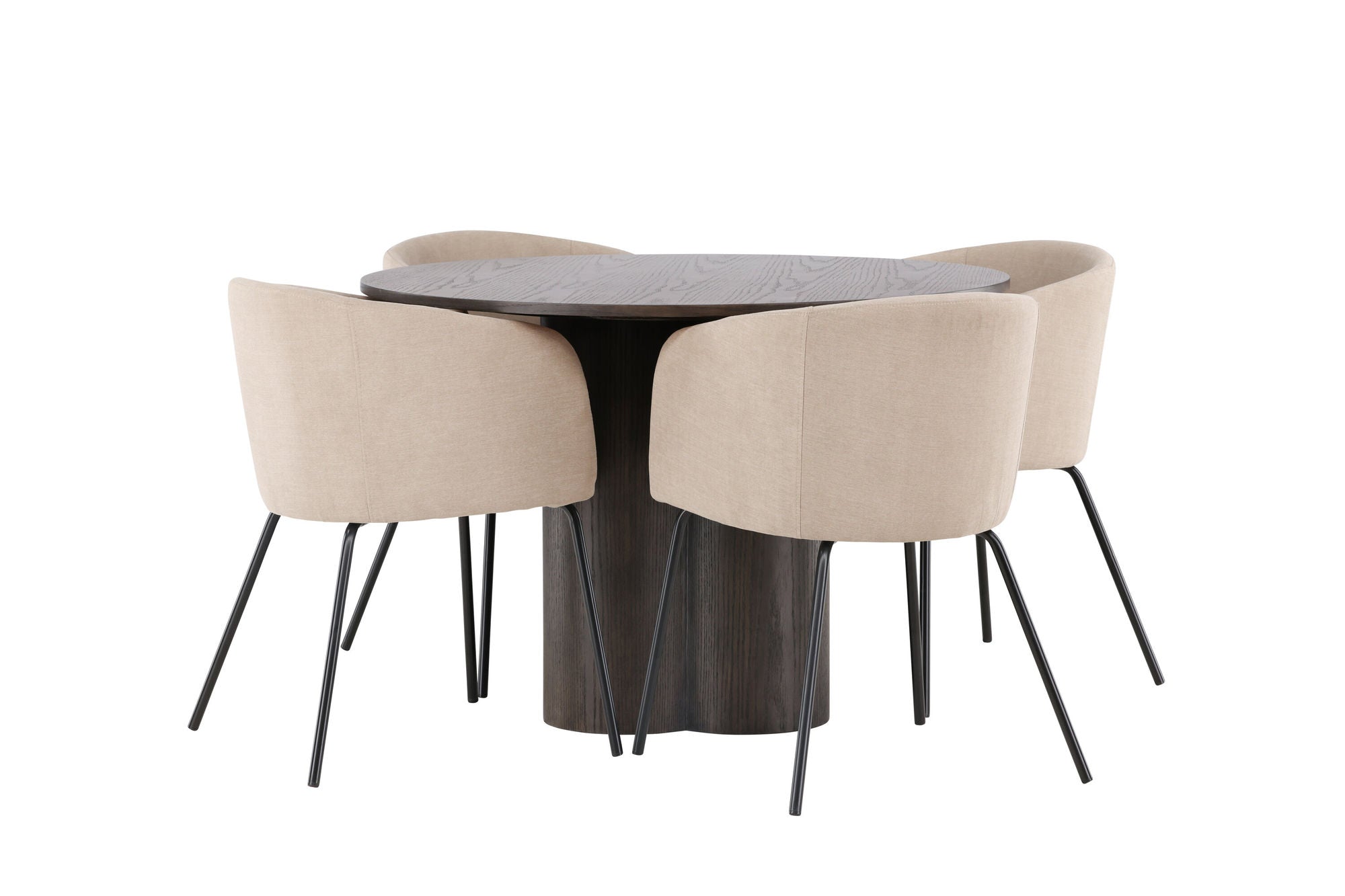 Venture Home OliviaDiningbord-Mocca/MoccaVeneer+Beritstol-Black/BeigeFabric(Polyesterlinen)_4
