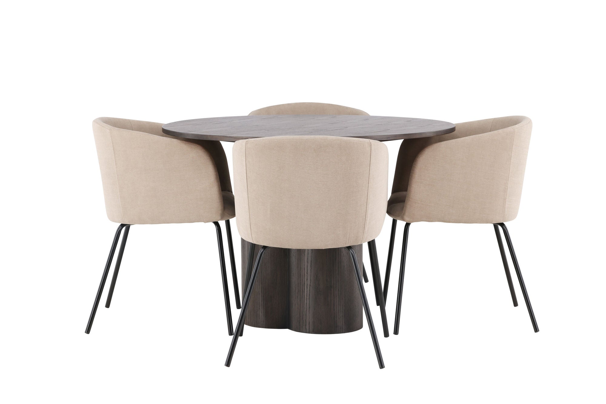Venture Home OliviaDiningbord-Mocca/MoccaVeneer+Beritstol-Black/BeigeFabric(Polyesterlinen)_4