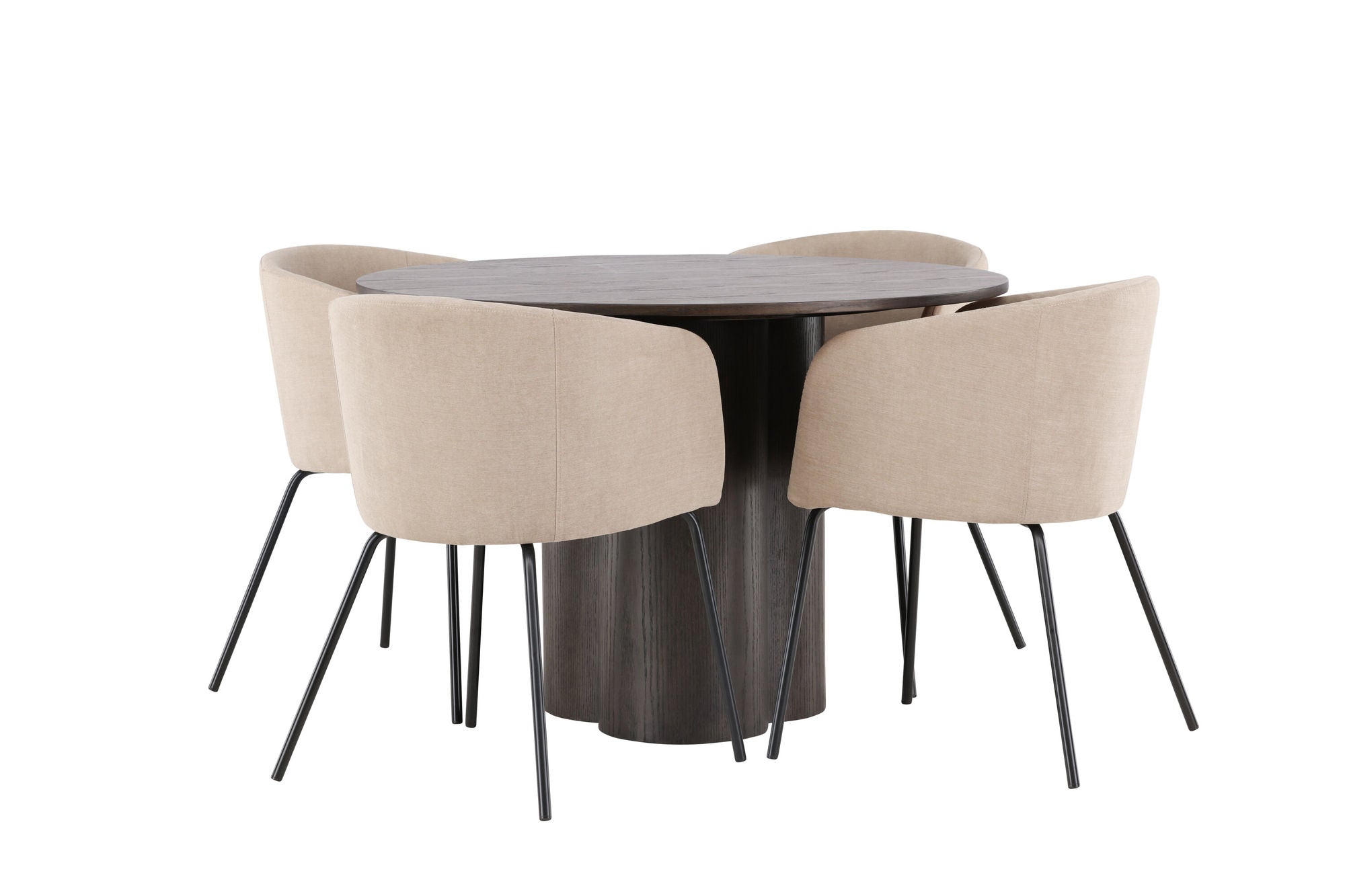 Venture Home OliviaDiningbord-Mocca/MoccaVeneer+Beritstol-Black/BeigeFabric(Polyesterlinen)_4