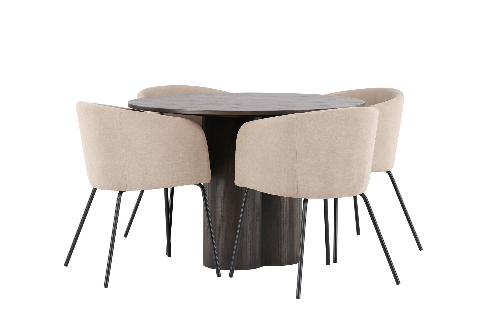 Venture Home OliviaDiningbord-Mocca/MoccaVeneer+Beritstol-Black/BeigeFabric(Polyesterlinen)_4