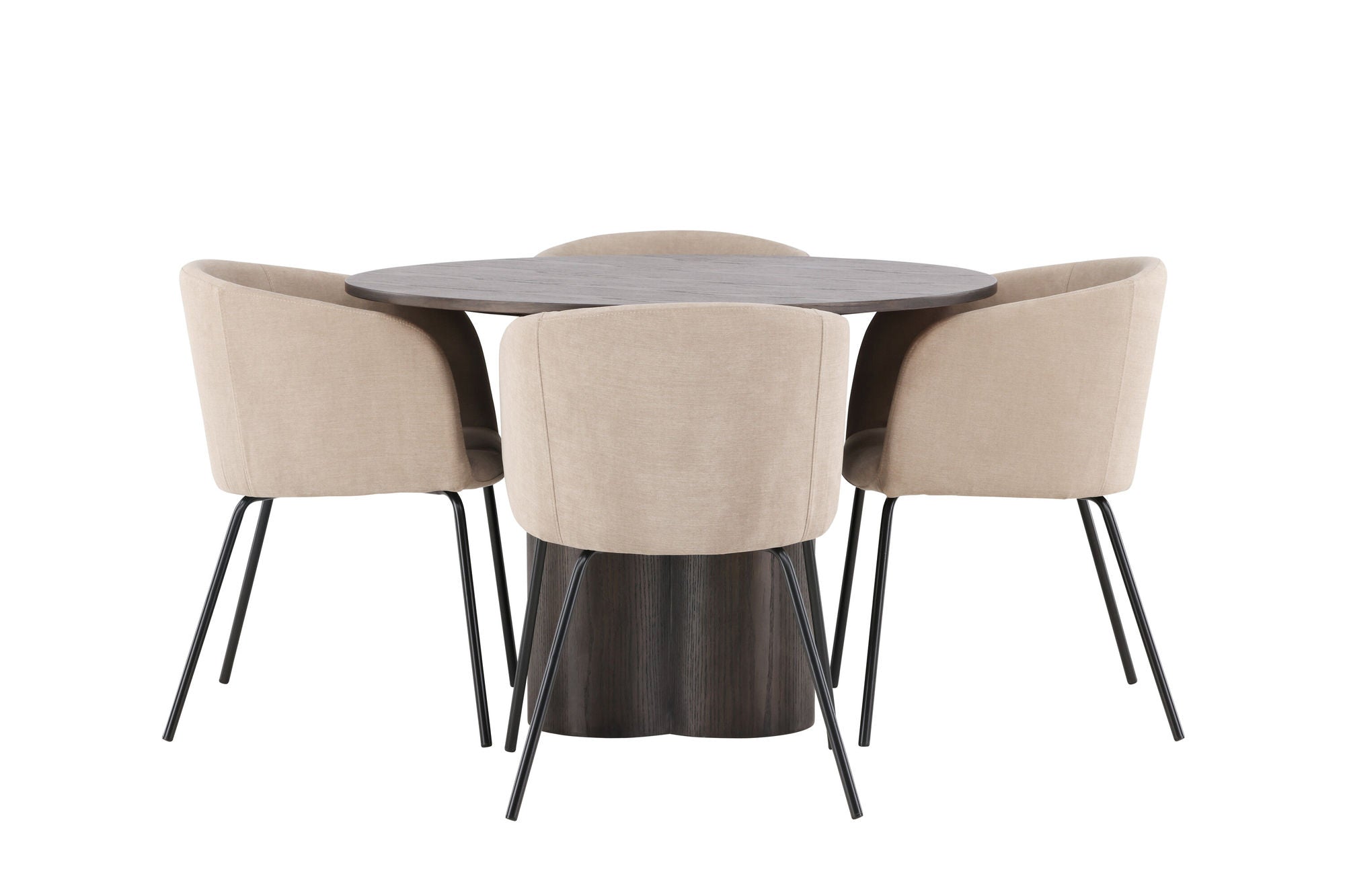 Venture Home OliviaDiningbord-Mocca/MoccaVeneer+Beritstol-Black/BeigeFabric(Polyesterlinen)_4