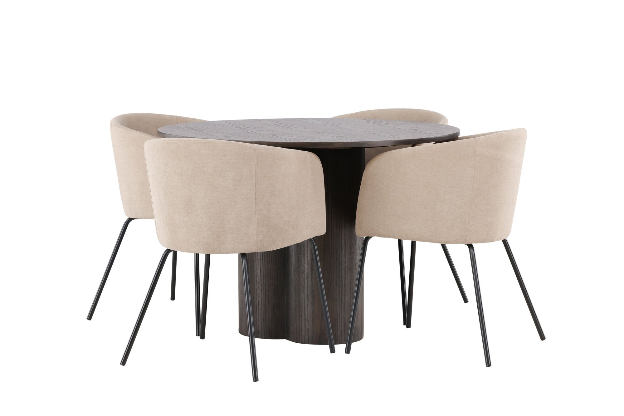 Venture Home OliviaDiningbord-Mocca/MoccaVeneer+Beritstol-Black/BeigeFabric(Polyesterlinen)_4