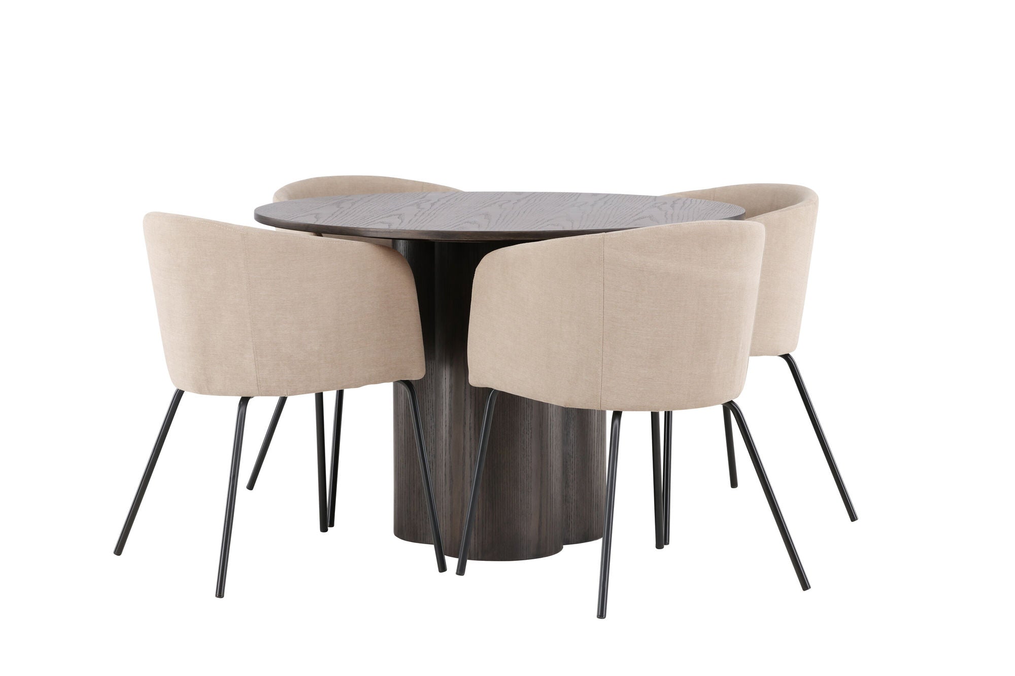 Venture Home OliviaDiningbord-Mocca/MoccaVeneer+Beritstol-Black/BeigeFabric(Polyesterlinen)_4