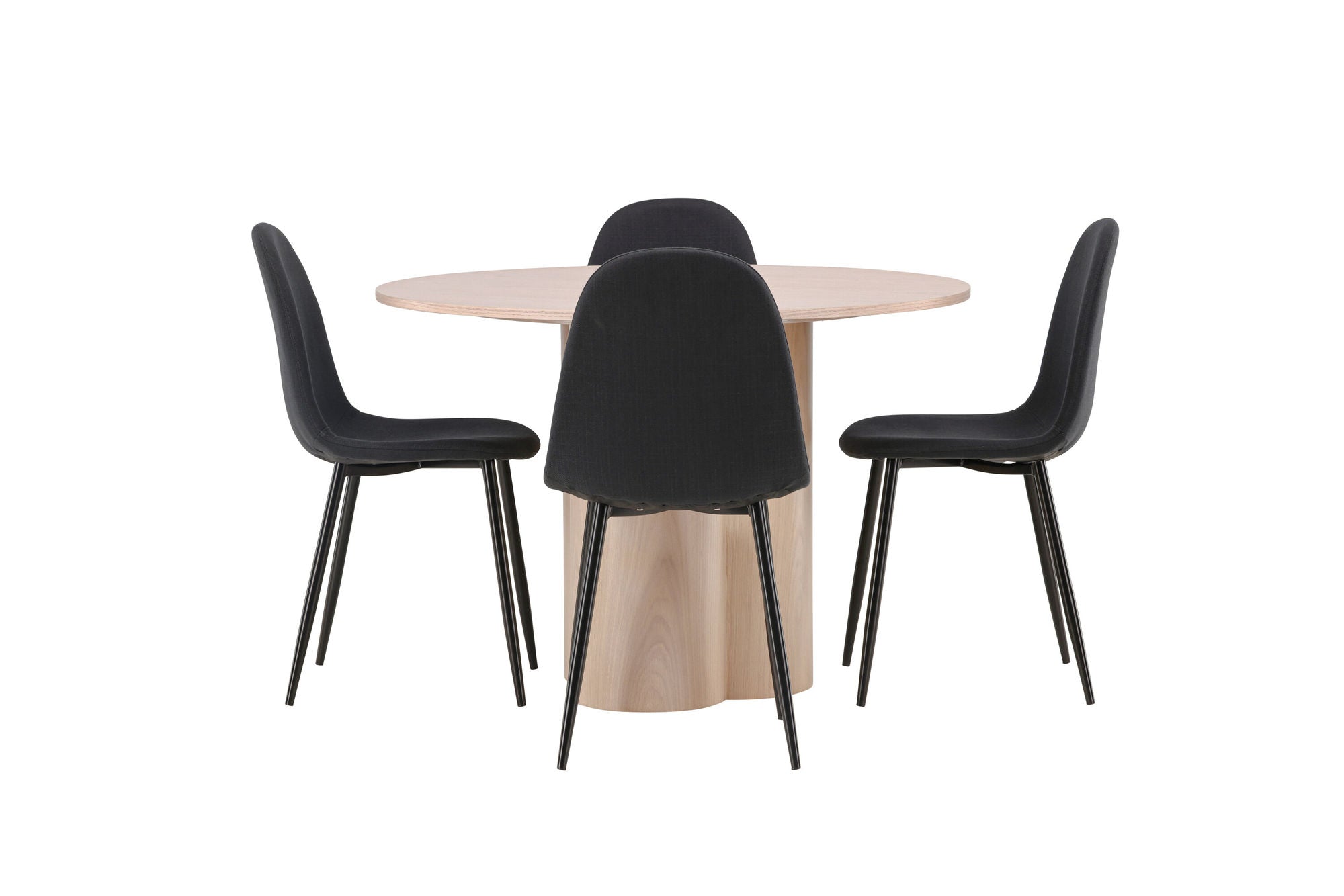 Venture Home OliviaDiningbord-WhiteWashVeneer+PolarDiningstol-BlackLegs-BlackFabric_4