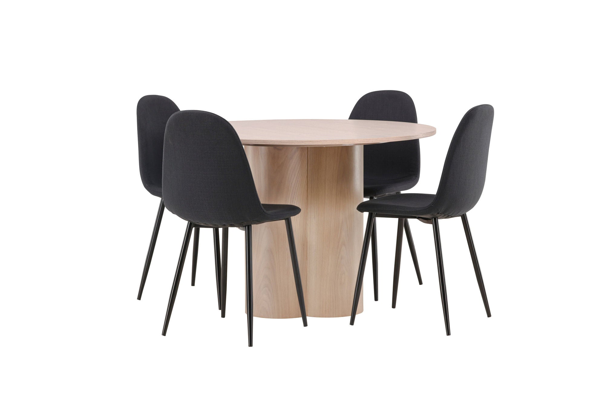 Venture Home OliviaDiningbord-WhiteWashVeneer+PolarDiningstol-BlackLegs-BlackFabric_4