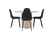 Venture Home OliviaDiningbord-WhiteWashVeneer+PolarDiningstol-BlackLegs-BlackFabric_4
