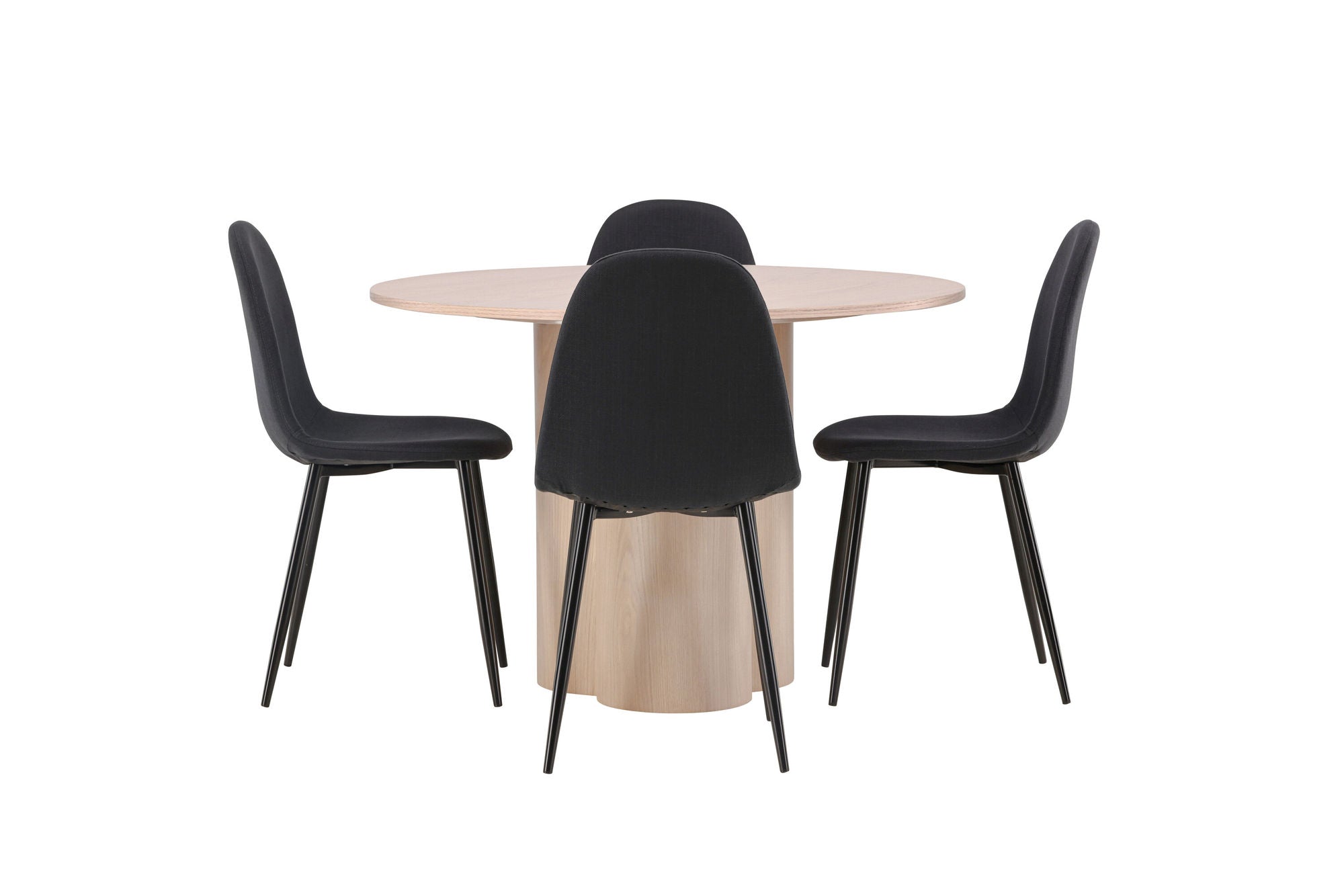 Venture Home OliviaDiningbord-WhiteWashVeneer+PolarDiningstol-BlackLegs-BlackFabric_4