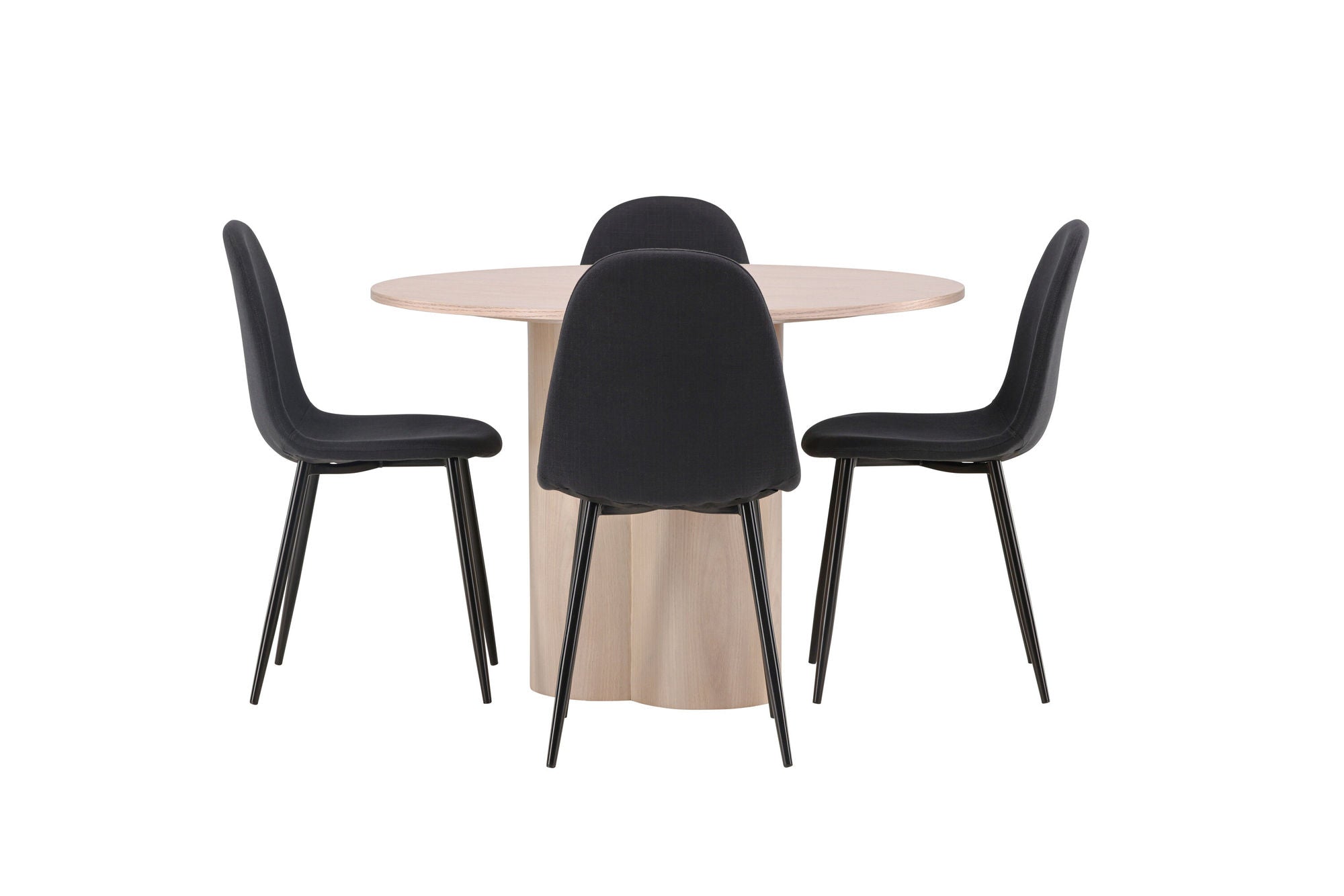 Venture Home OliviaDiningbord-WhiteWashVeneer+PolarDiningstol-BlackLegs-BlackFabric_4