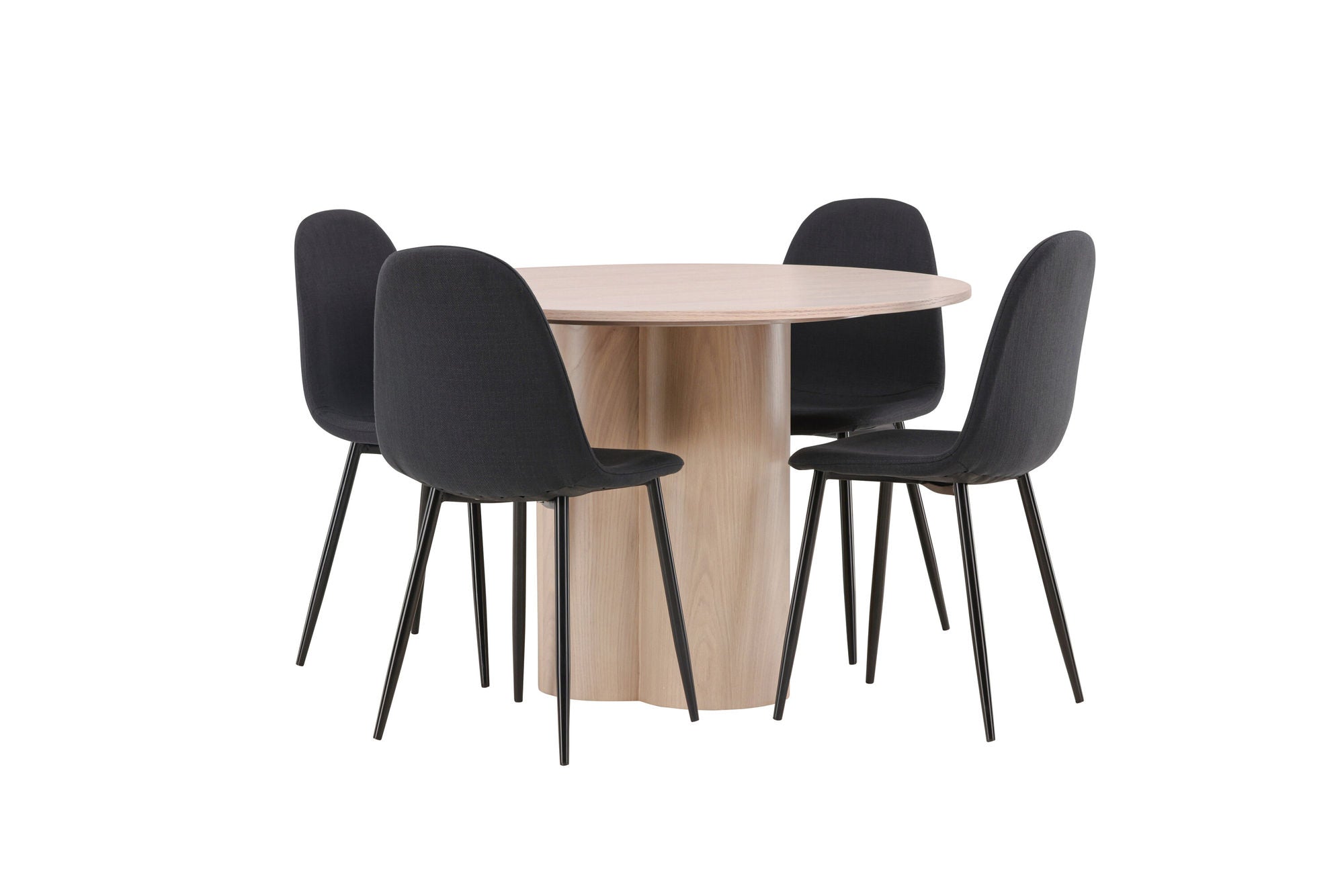 Venture Home OliviaDiningbord-WhiteWashVeneer+PolarDiningstol-BlackLegs-BlackFabric_4