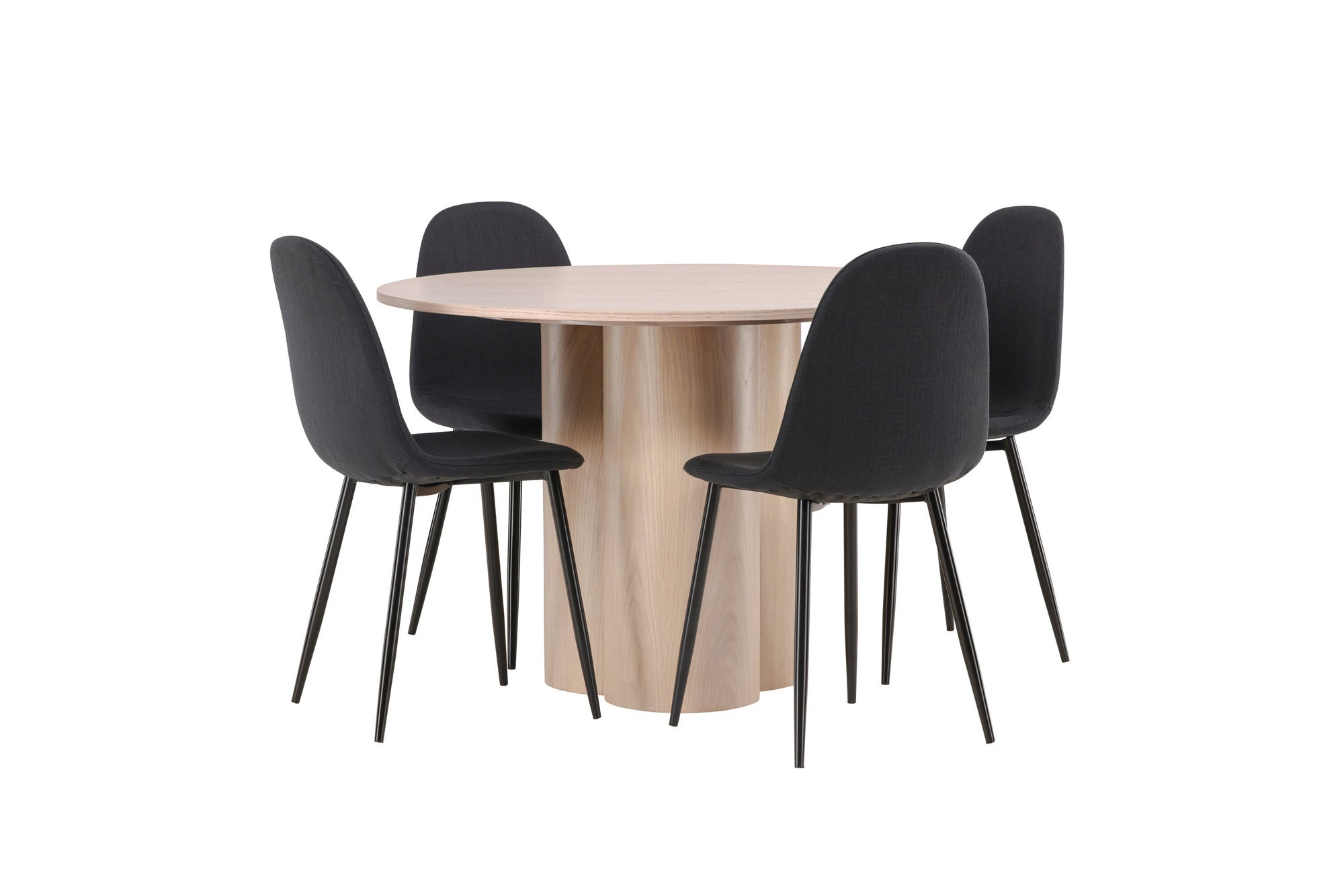 Venture Home OliviaDiningbord-WhiteWashVeneer+PolarDiningstol-BlackLegs-BlackFabric_4