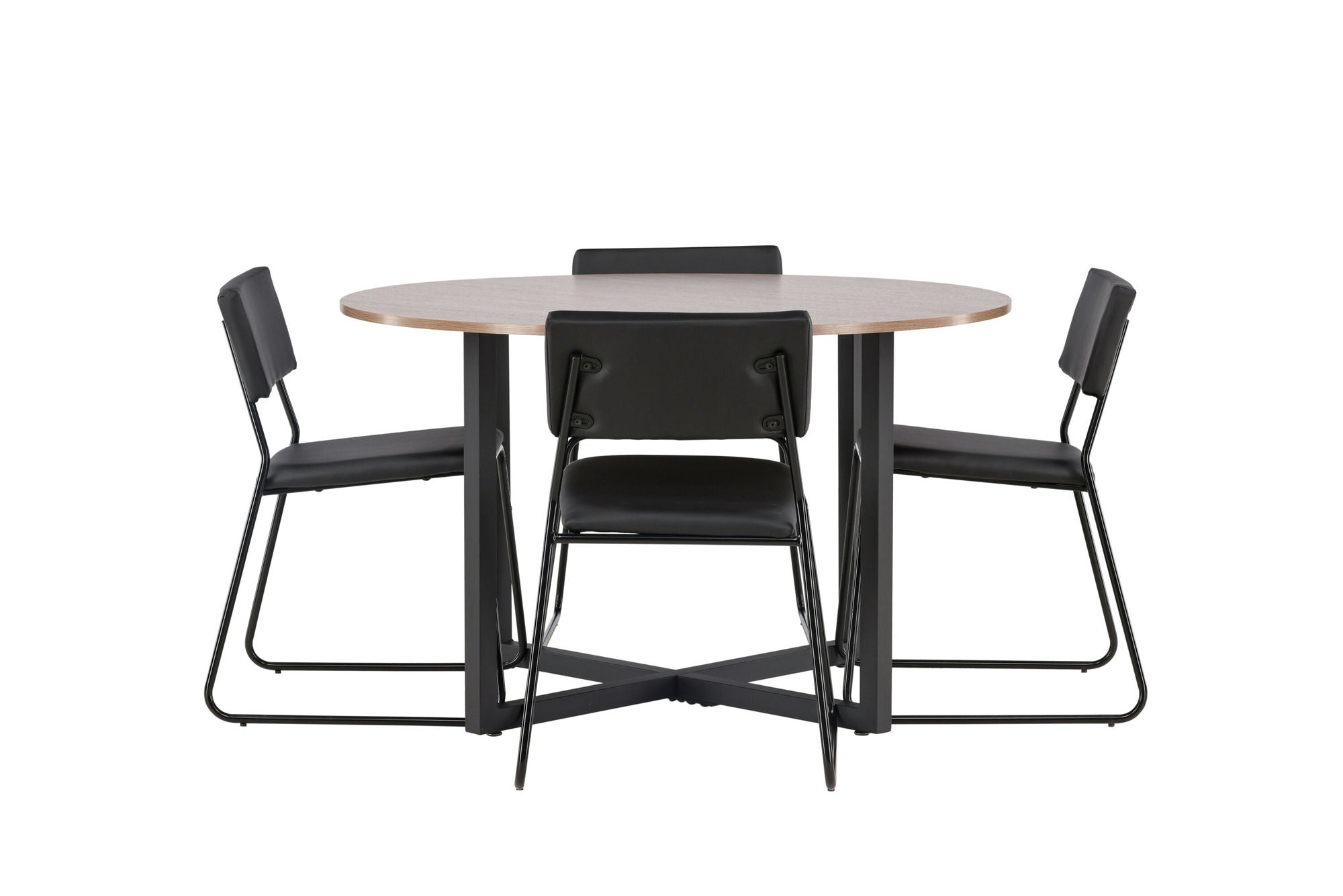 Venture Home Durango spisebord - Black / Walnut MDF +Kenth stol - Black / Black PU _4