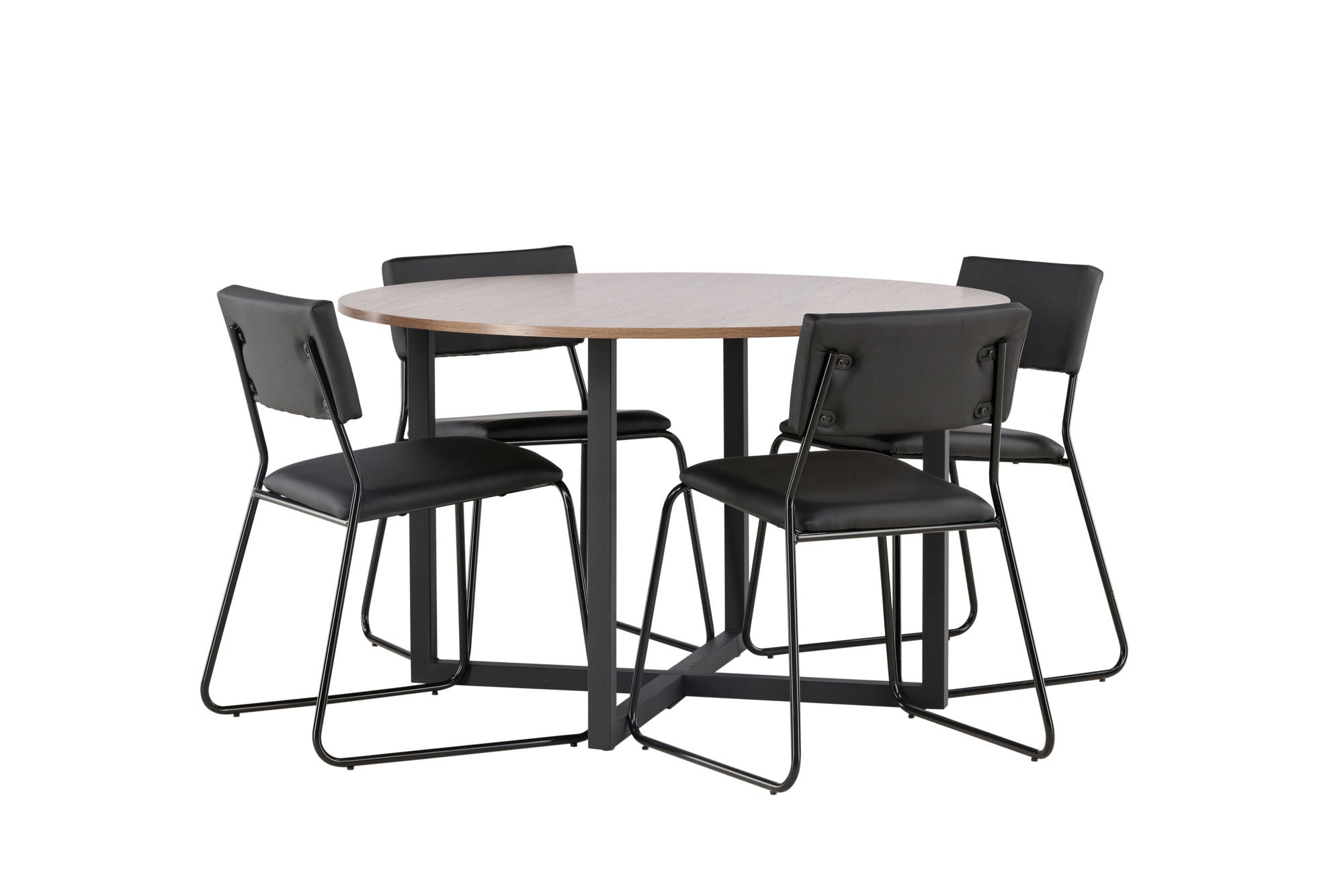 Venture Home Durango spisebord - Black / Walnut MDF +Kenth stol - Black / Black PU _4