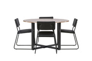 Venture Home Durango spisebord - Black / Walnut MDF +Kenth stol - Black / Black PU _4