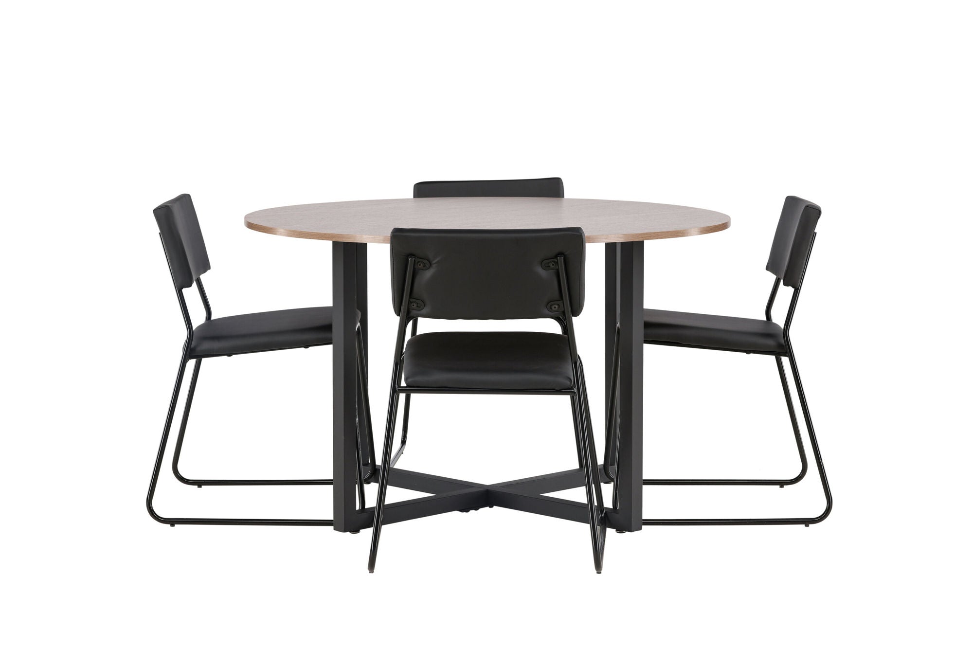 Venture Home Durango spisebord - Black / Walnut MDF +Kenth stol - Black / Black PU _4