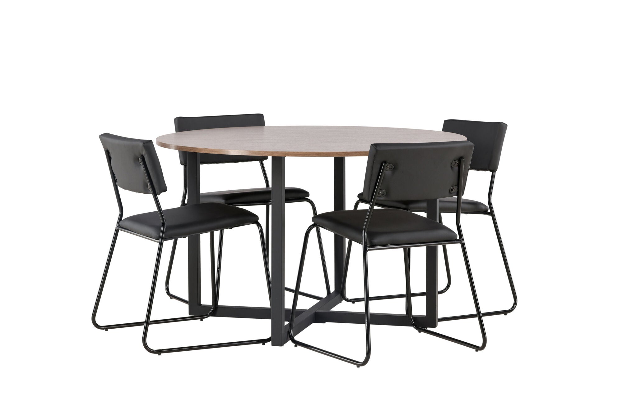 Venture Home Durango spisebord - Black / Walnut MDF +Kenth stol - Black / Black PU _4