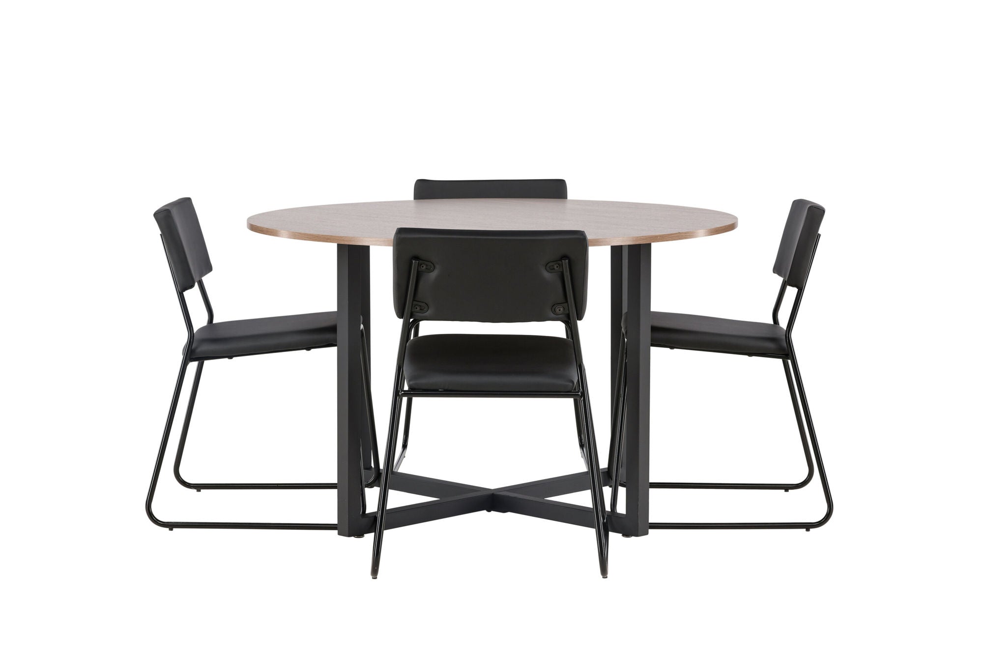 Venture Home Durango spisebord - Black / Walnut MDF +Kenth stol - Black / Black PU _4