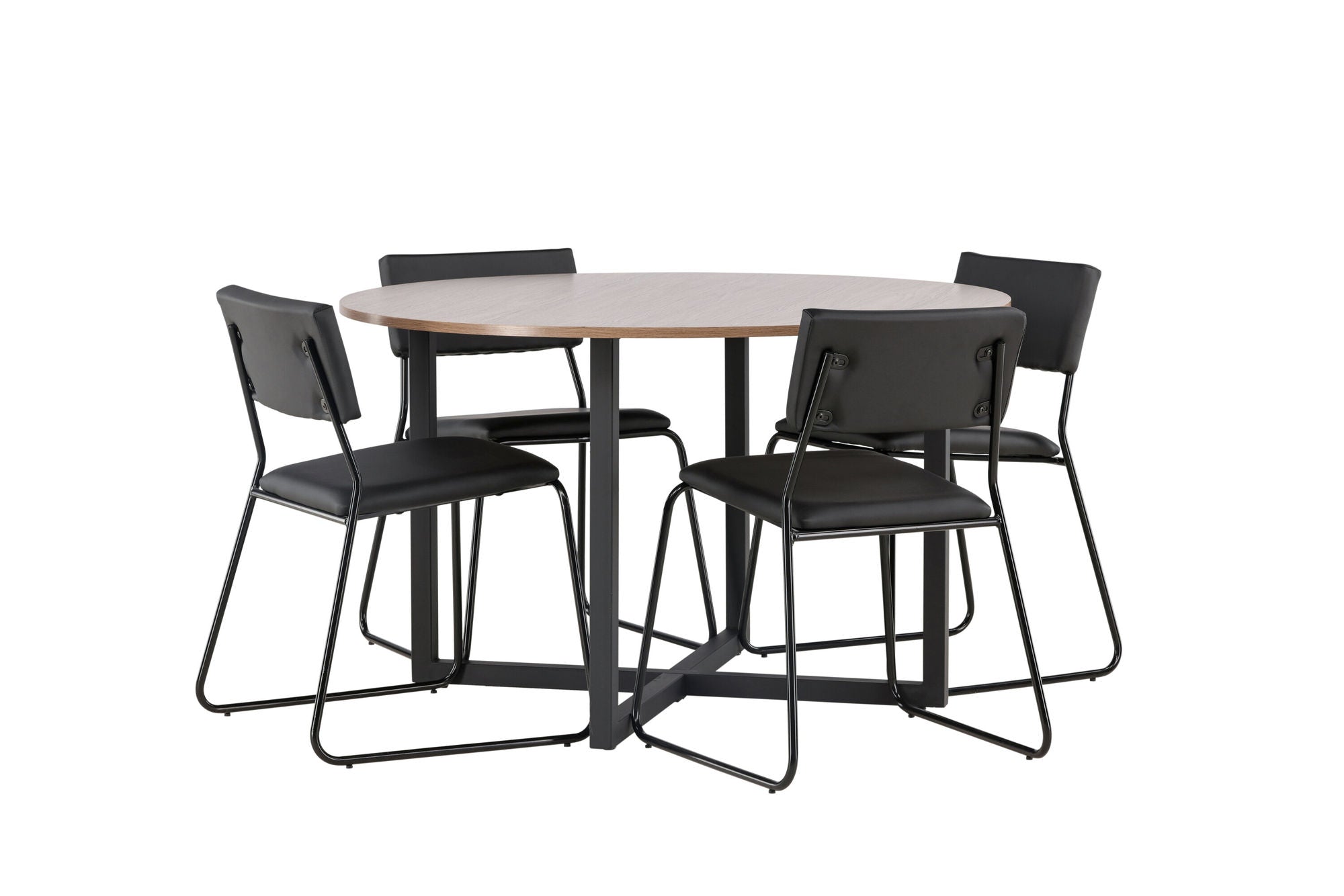 Venture Home Durango spisebord - Black / Walnut MDF +Kenth stol - Black / Black PU _4