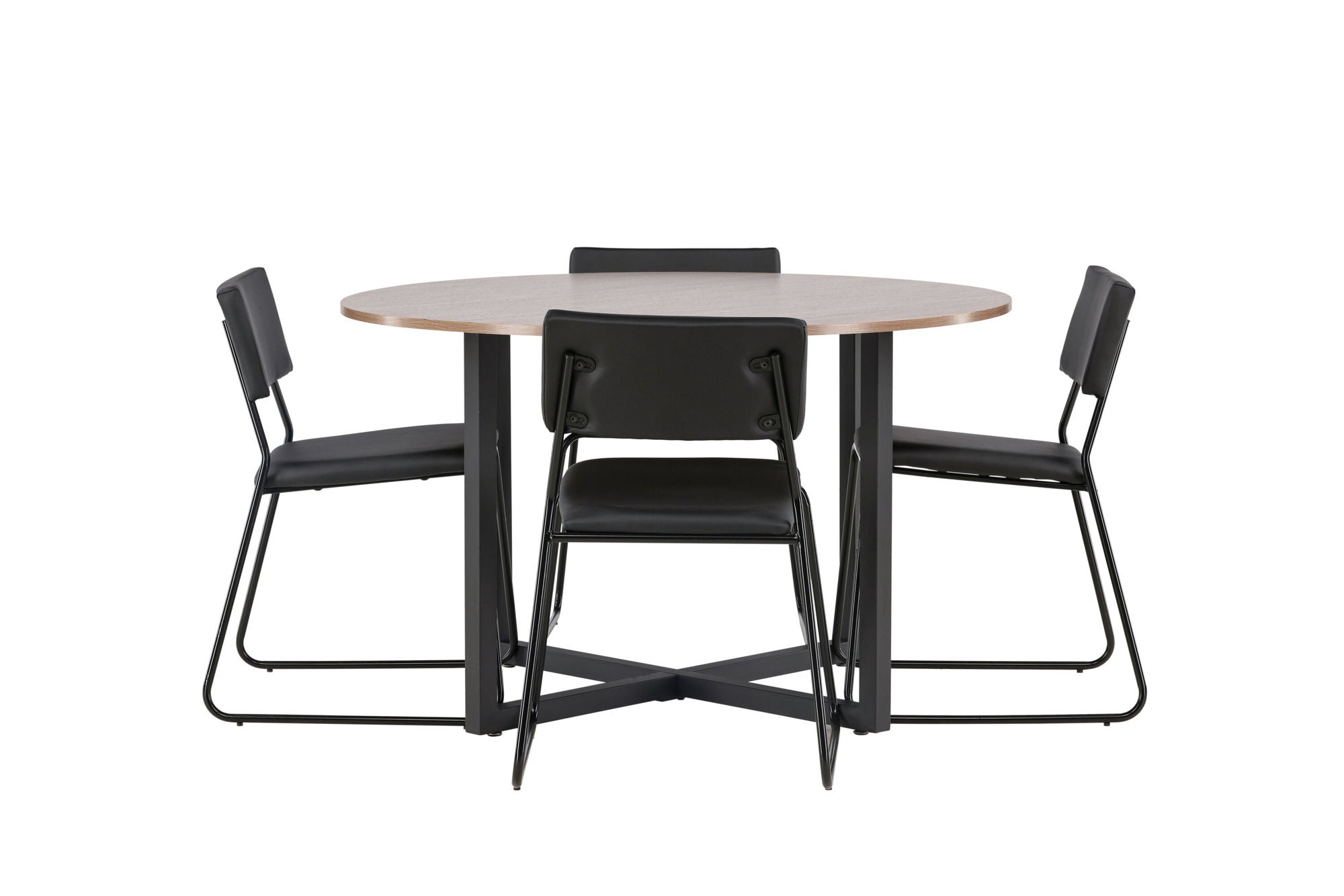 Venture Home Durango spisebord - Black / Walnut MDF +Kenth stol - Black / Black PU _4