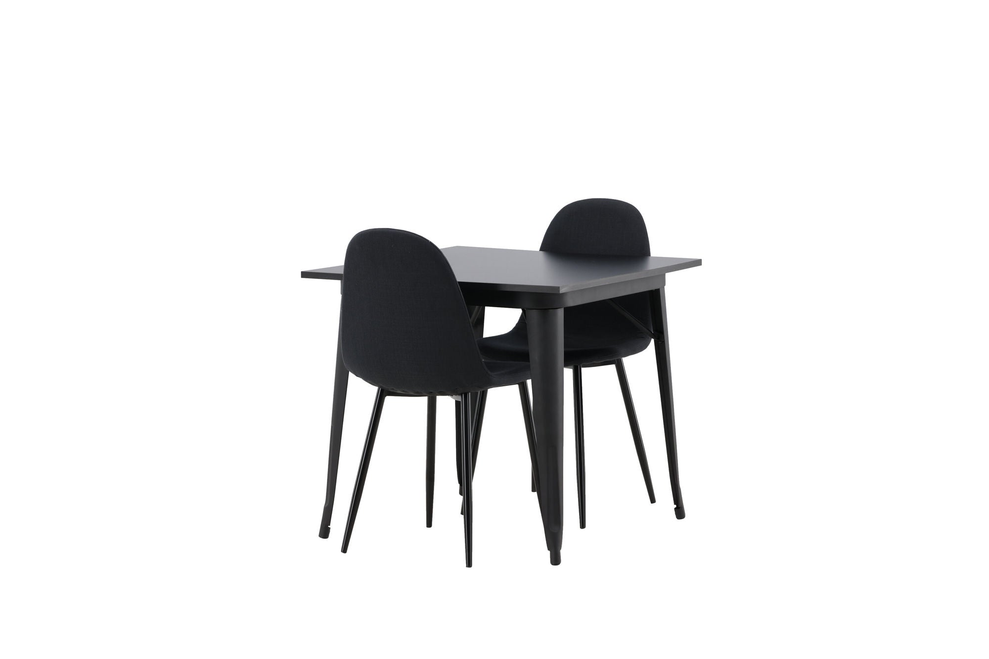 Venture Home Tempe spisebord - Black / Black MDF +Polar Spisebordsstol - Black Legs - Black Fabric _2