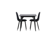 Venture Home Tempe spisebord - Black / Black MDF +Polar Spisebordsstol - Black Legs - Black Fabric _2