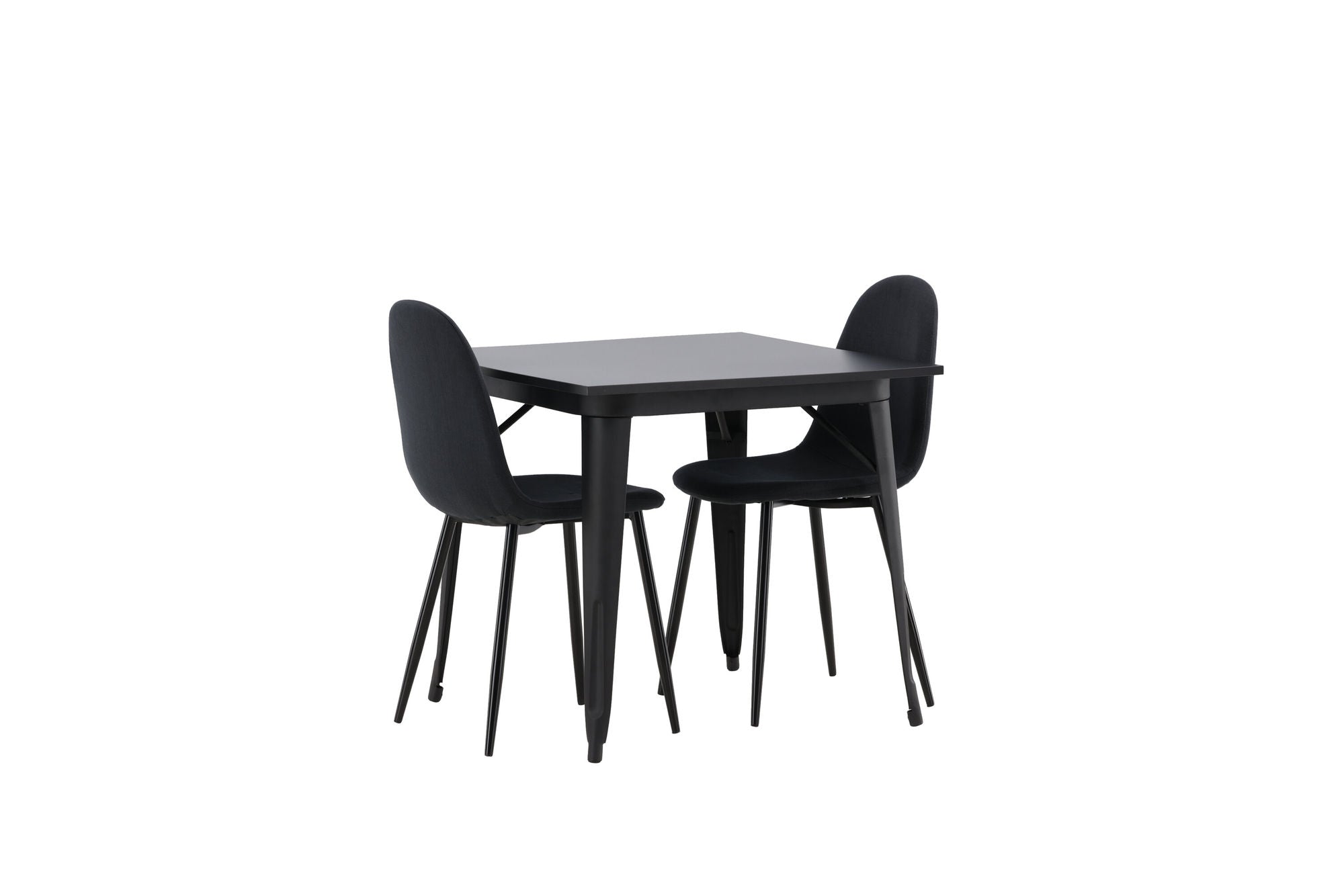 Venture Home Tempe spisebord - Black / Black MDF +Polar Spisebordsstol - Black Legs - Black Fabric _2