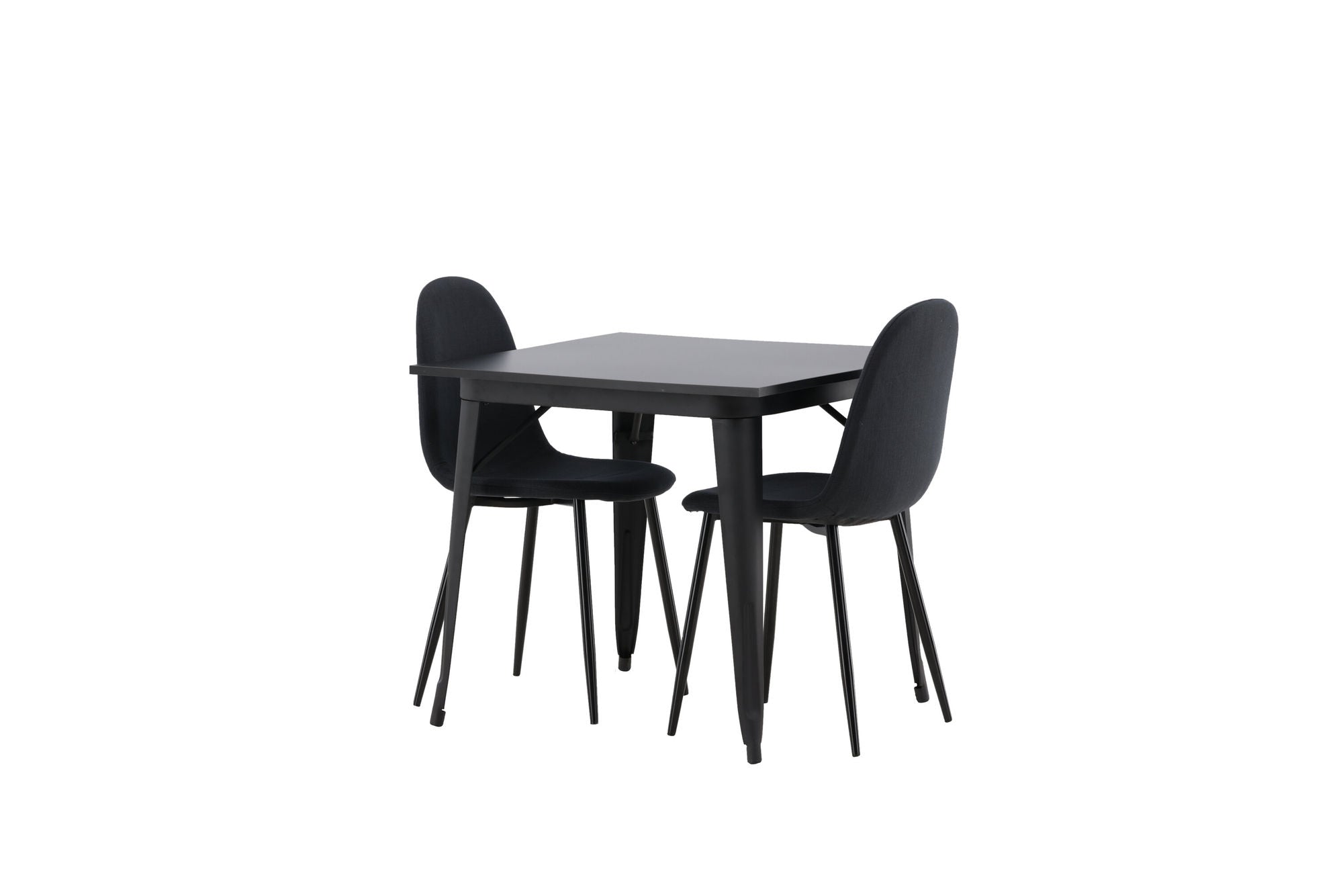 Venture Home Tempe spisebord - Black / Black MDF +Polar Spisebordsstol - Black Legs - Black Fabric _2