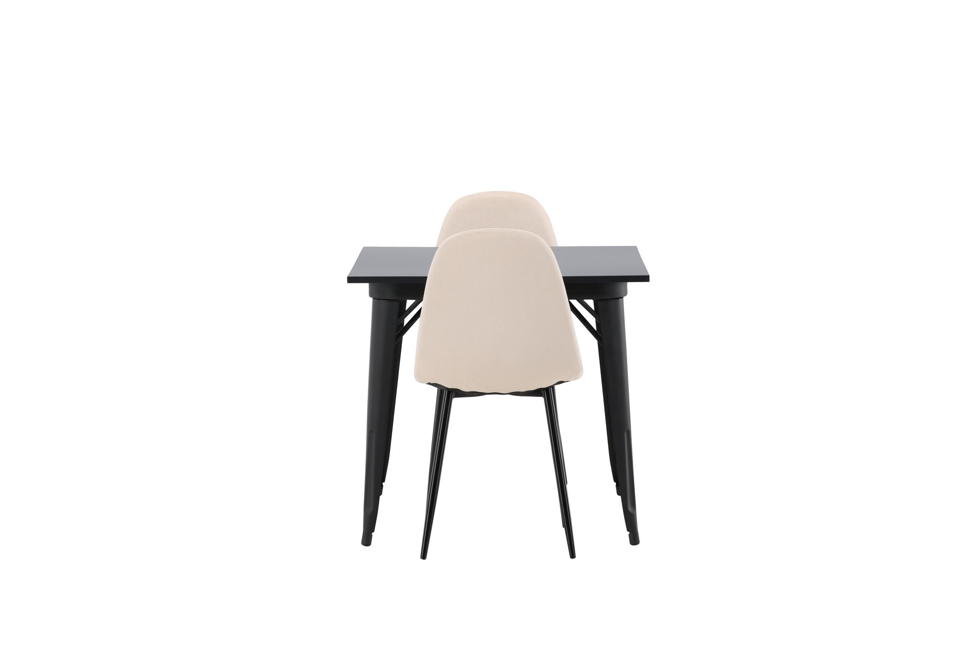 Venture Home Tempe spisebord - Black / Black MDF +Polar Spisebordsstol - Black legs / Beige Velvet _2