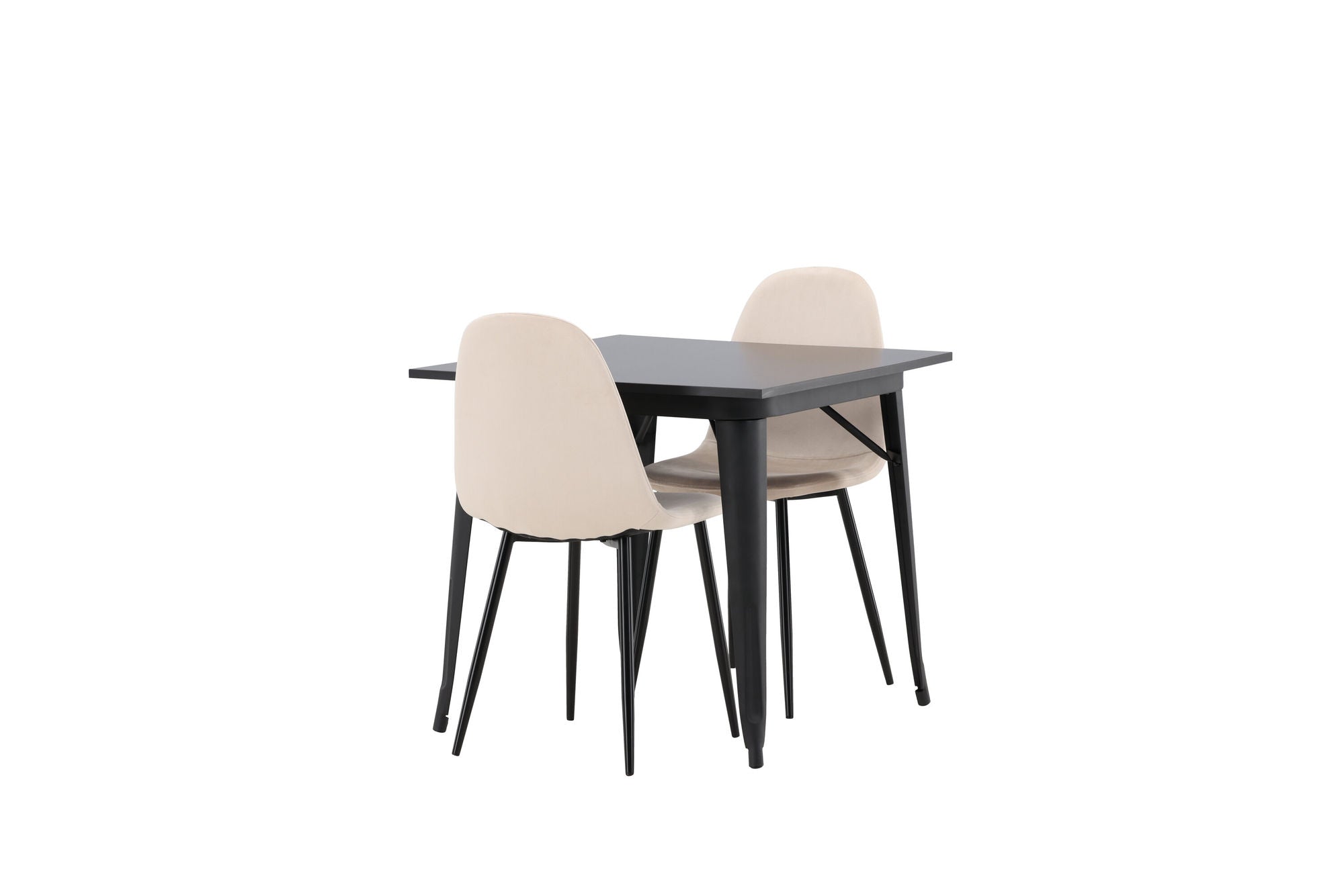 Venture Home Tempe spisebord - Black / Black MDF +Polar Spisebordsstol - Black legs / Beige Velvet _2