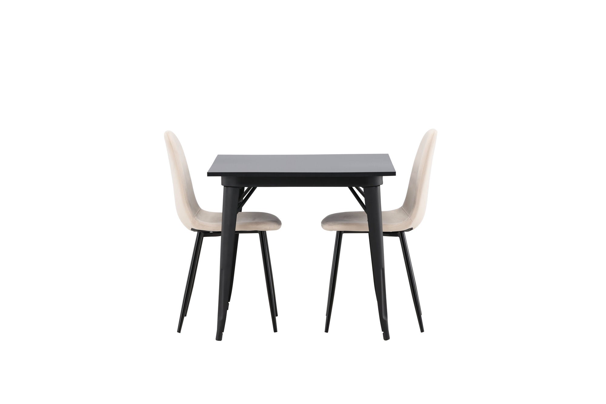 Venture Home Tempe spisebord - Black / Black MDF +Polar Spisebordsstol - Black legs / Beige Velvet _2