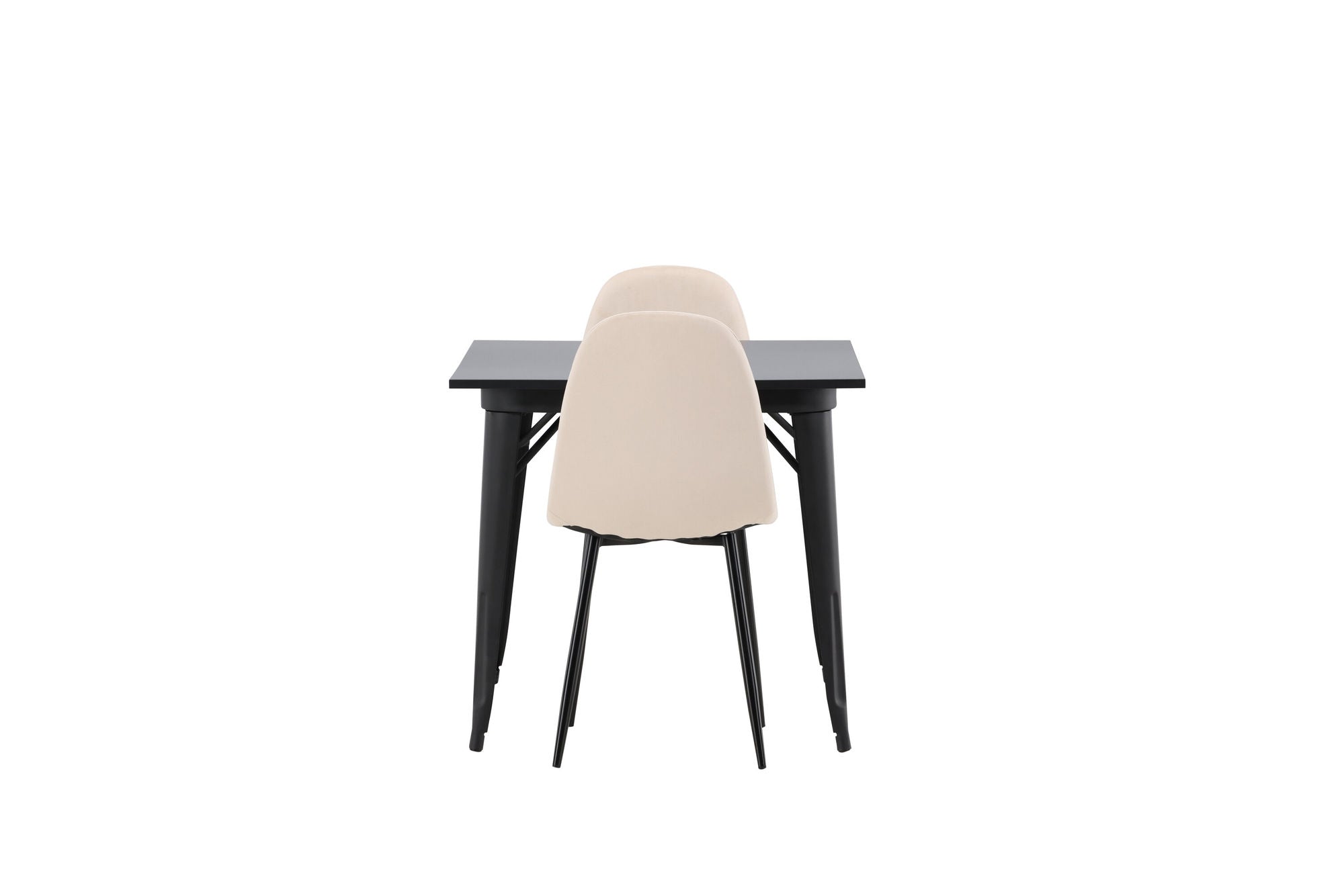 Venture Home Tempe spisebord - Black / Black MDF +Polar Spisebordsstol - Black legs / Beige Velvet _2
