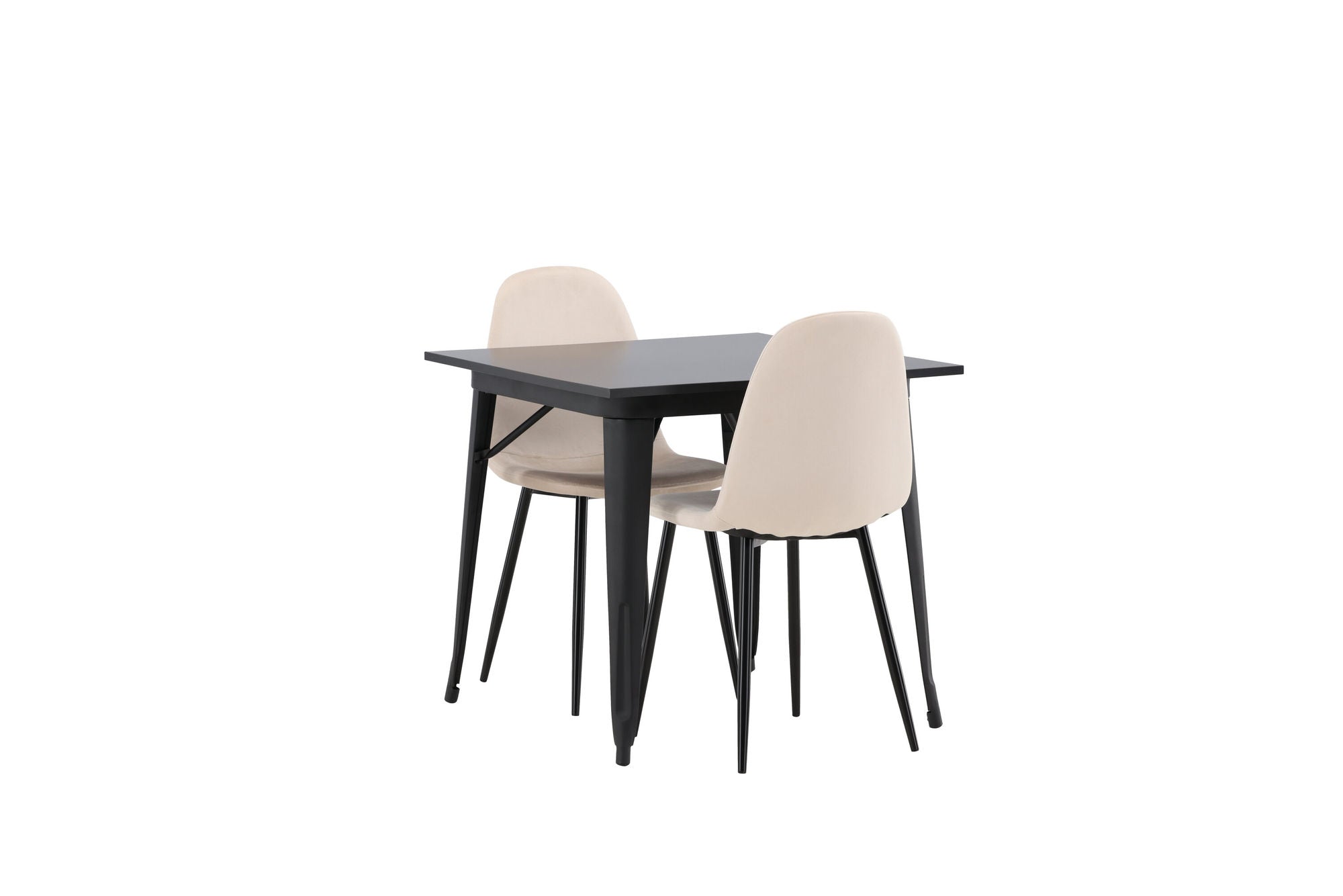 Venture Home Tempe spisebord - Black / Black MDF +Polar Spisebordsstol - Black legs / Beige Velvet _2
