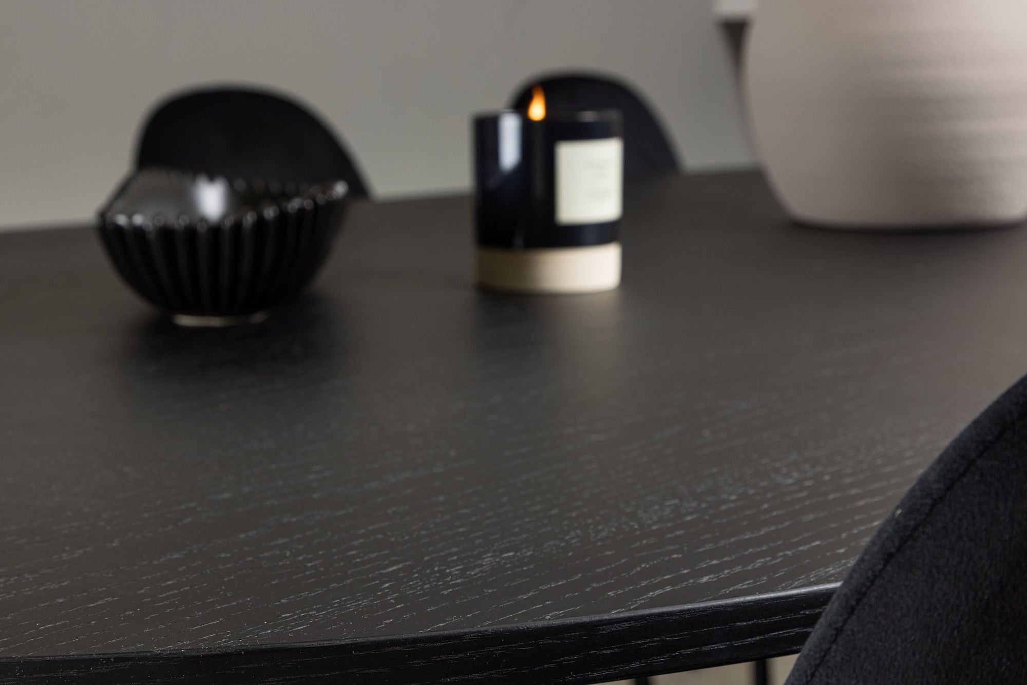 Venture Home Bootcut Oval spisebord - Black / Black Fanéer +Polar Spisebordsstol - Black legs / Black Velvet _6