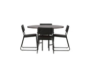 Venture Home Copenhagen spisebord - Black / Mocca Veneer +Kenth stol - Black / Black PU _4
