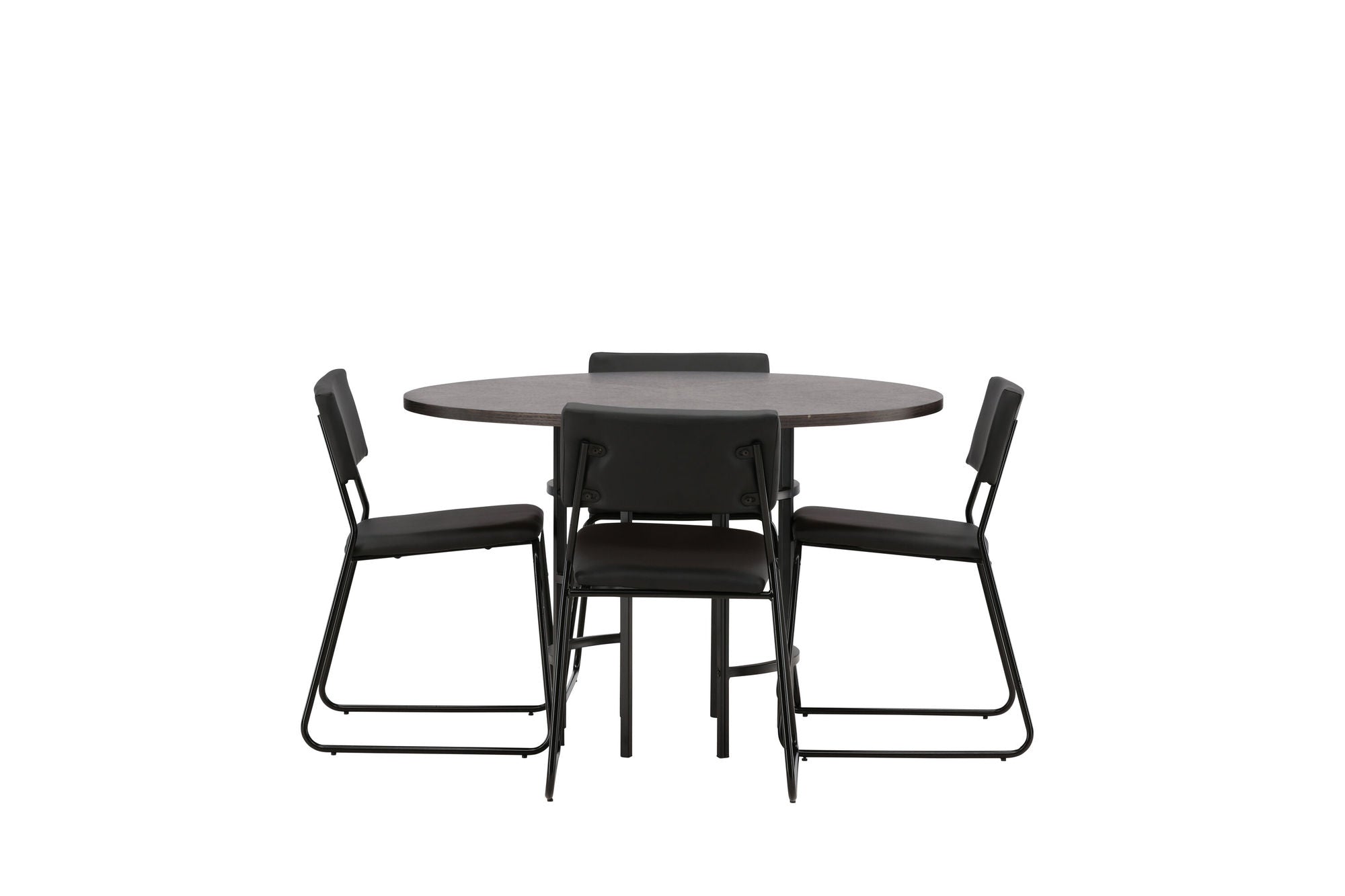 Venture Home Copenhagen spisebord - Black / Mocca Veneer +Kenth stol - Black / Black PU _4