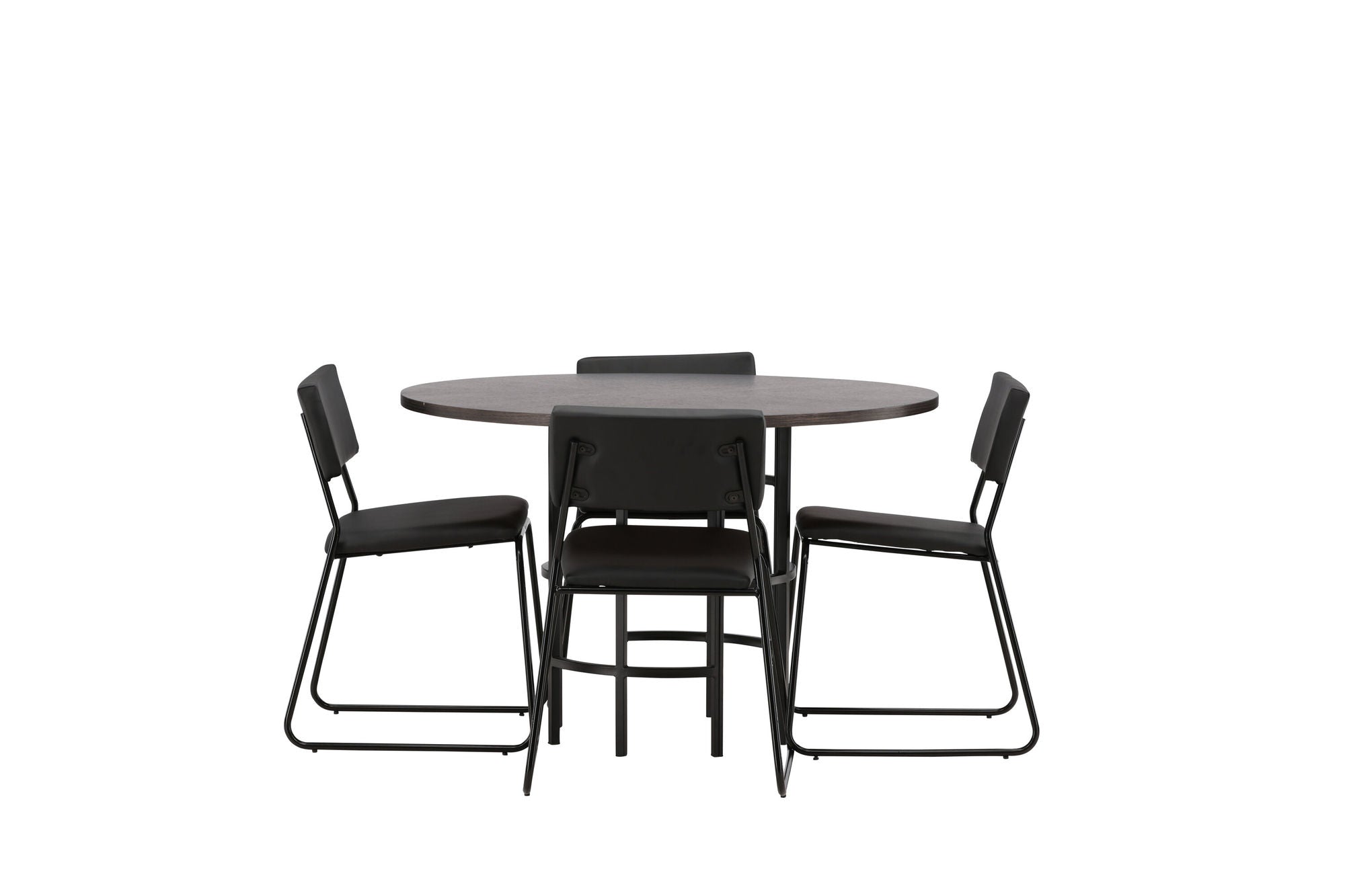 Venture Home Copenhagen spisebord - Black / Mocca Veneer +Kenth stol - Black / Black PU _4