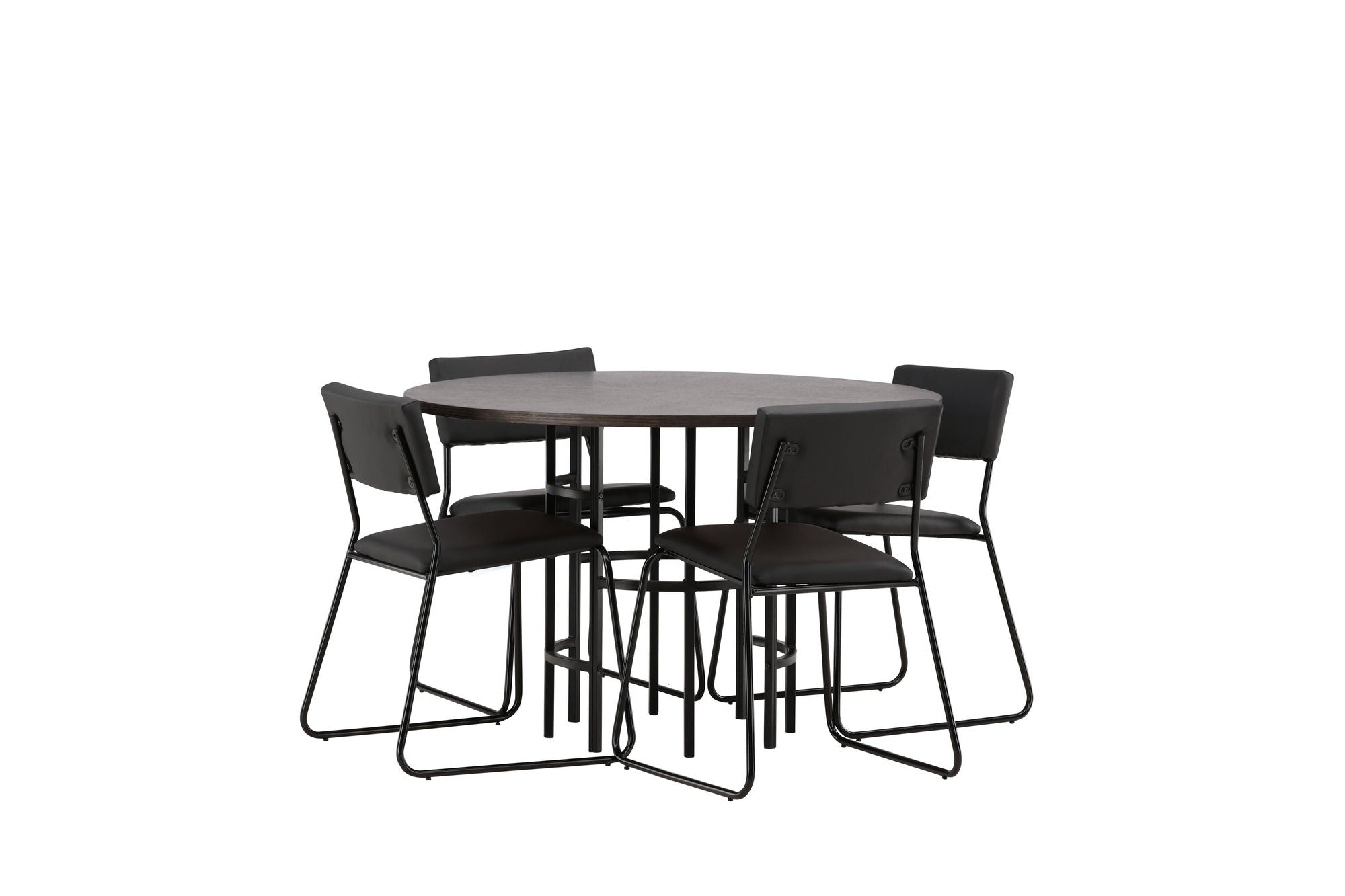 Venture Home Copenhagen spisebord - Black / Mocca Veneer +Kenth stol - Black / Black PU _4