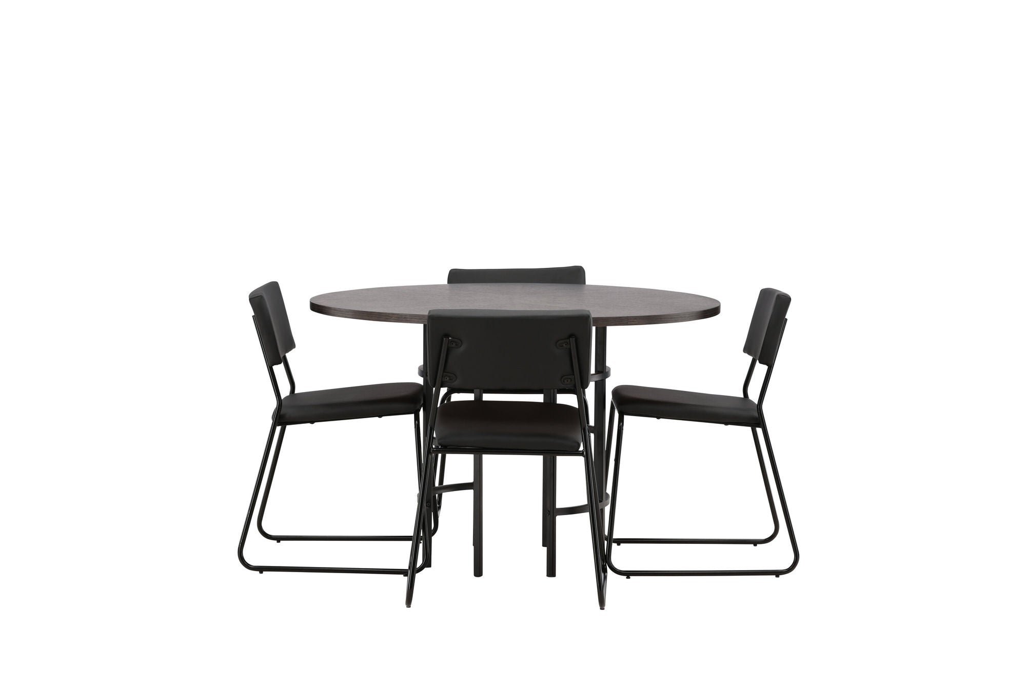 Venture Home Copenhagen spisebord - Black / Mocca Veneer +Kenth stol - Black / Black PU _4