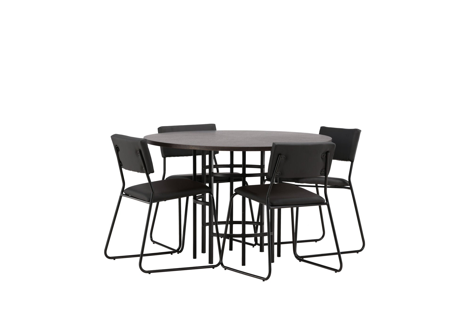 Venture Home Copenhagen spisebord - Black / Mocca Veneer +Kenth stol - Black / Black PU _4