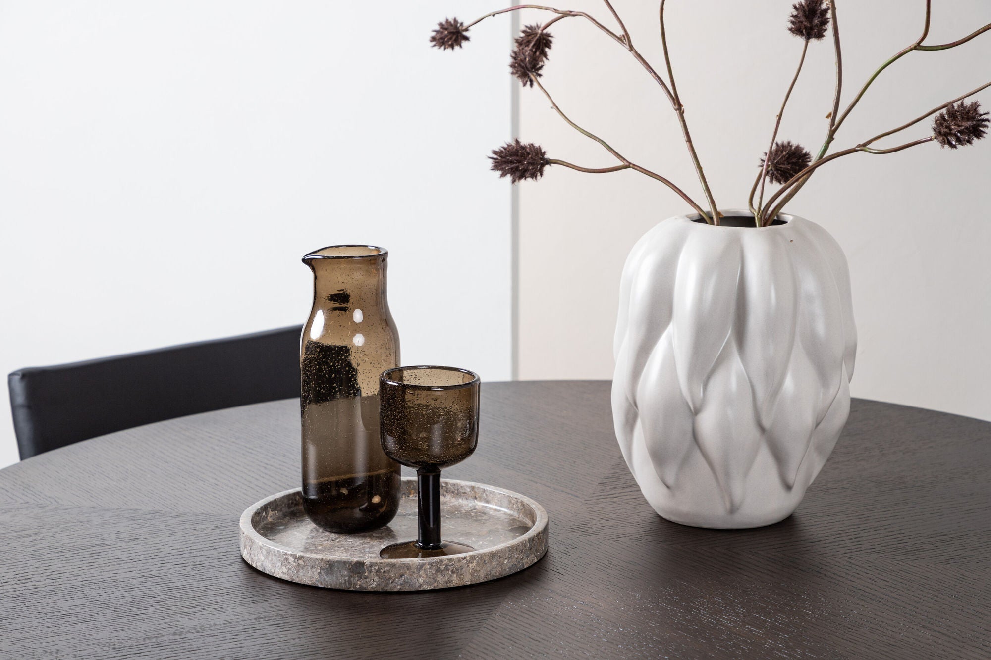 Venture Home Copenhagen spisebord - Black / Mocca Veneer +Kenth stol - Black / Black PU _4