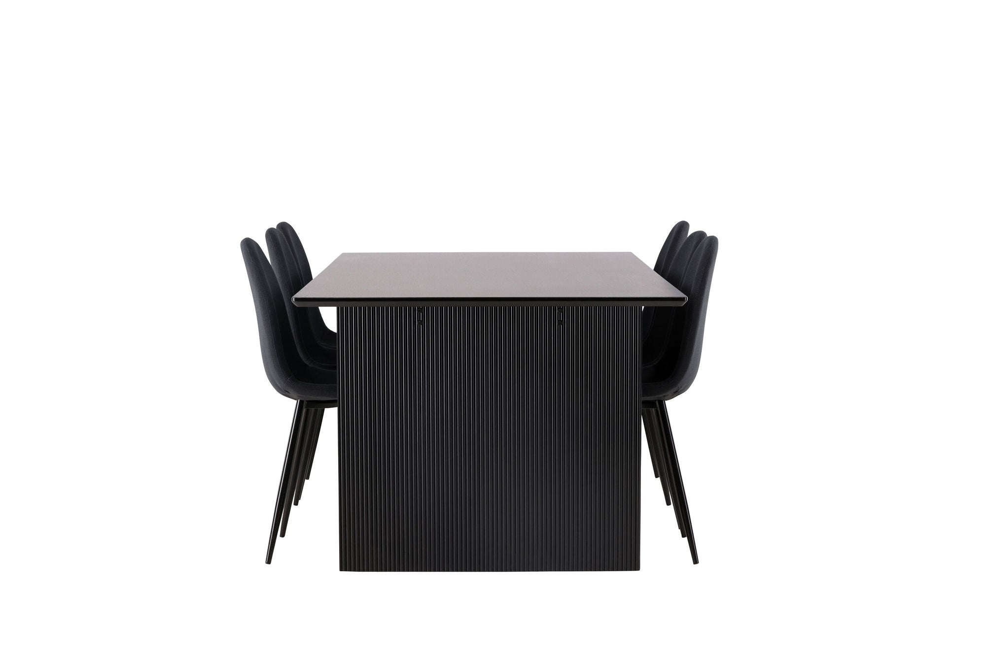 Venture Home Vail spisebord - Black / Smoked Black MDF +Polar Spisebordsstol - Black Legs - Black Fabric _6